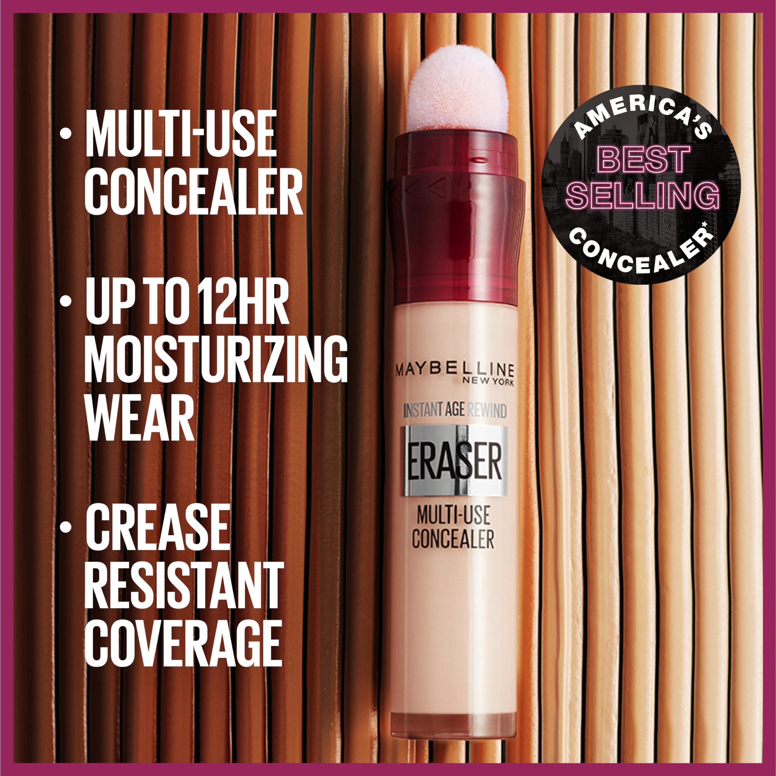 Maybelline Instant Age Rewind Eraser Dark Circles Treatment Multi-Use Concealer in Shade 120 - 1 Count (Packaging May Vary) | Brightens Under Eyes, Covers Blemishes & Perfect for Everyday Makeup Routine