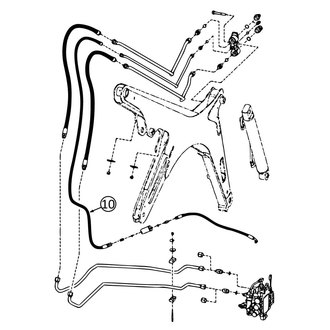 Bobcat 883 Hydraulic Hose - #10 Case Drain Hose for Auxiliary Circuit Pivot | Replacement Part for Skid Steer Loaders | Construction & Farm Equipment Use
