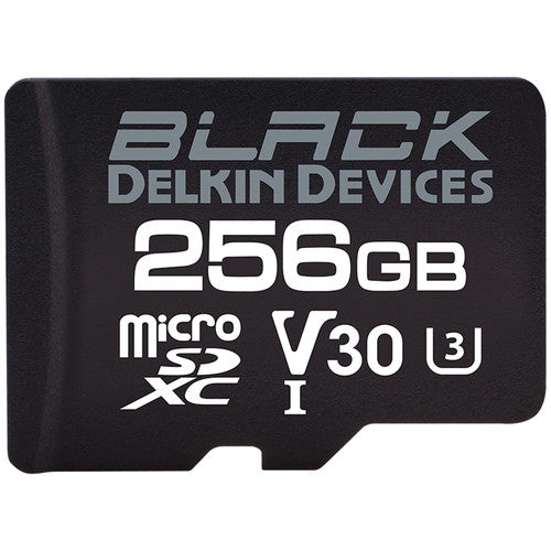 Delkin Devices 256GB UHS-I microSDXC Memory Card with SD Adapter - High Speed Storage for Smartphones, Drones, Cameras & Gaming Consoles