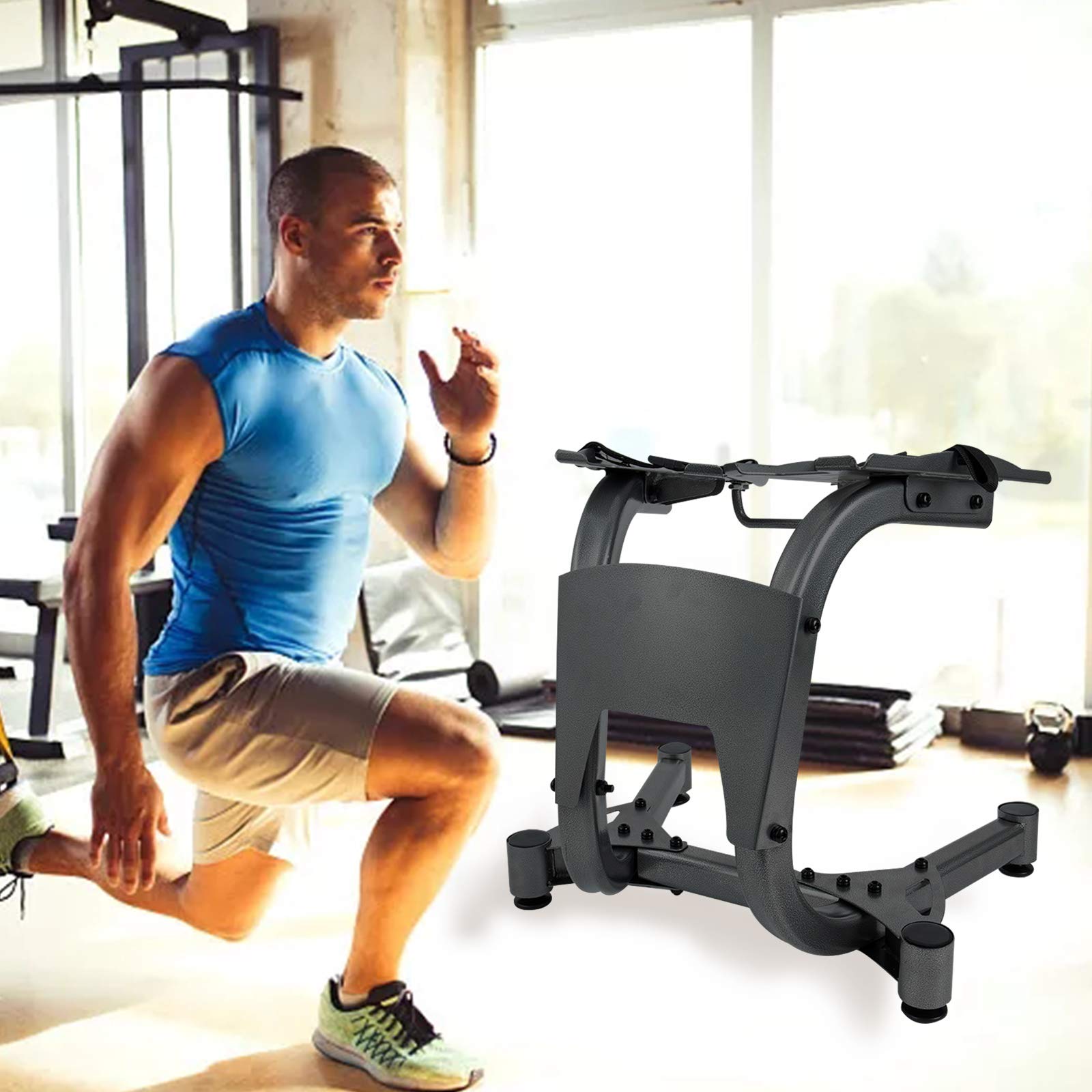 Heavy Duty Adjustable Dumbbell Stand - 330LBS Capacity Metal Dumbbell Rack Holder for Home Gym Equipment Storage (Stand Only) - Perfect for Weight Training & Space Saving Workout Organization