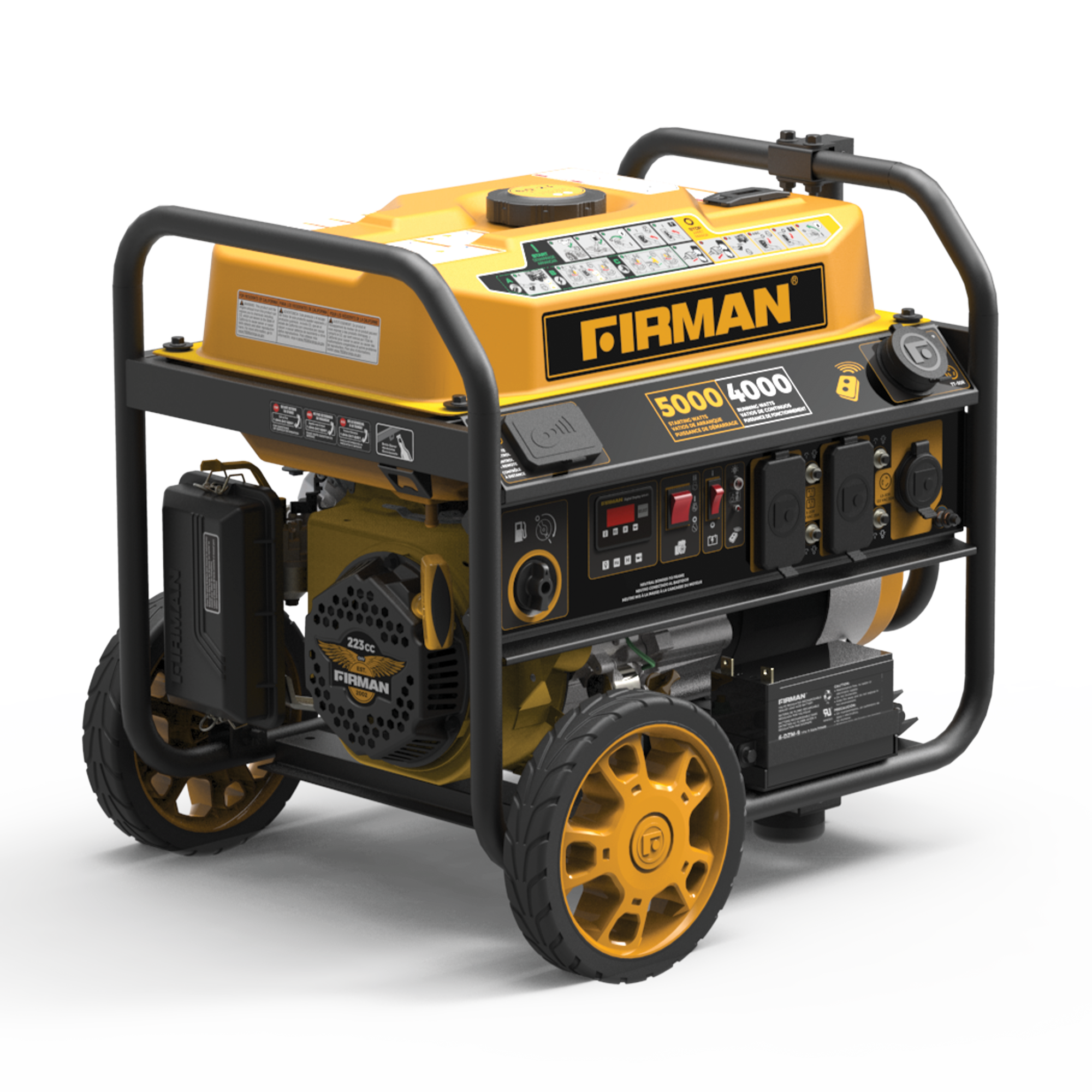 5000W Portable Gas Generator with Remote Start - 120V Quiet Inverter for Camping, RV & Emergency Power Backup