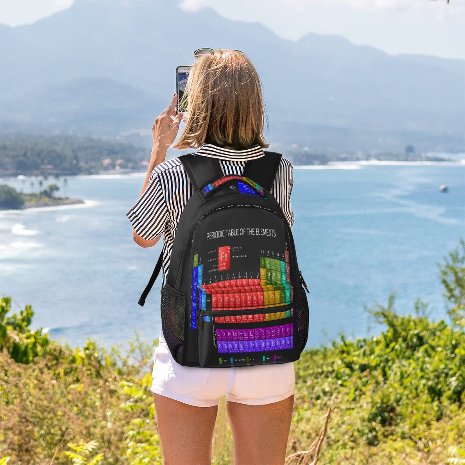 Periodic Table Backpack for School & Travel - Waterproof Laptop Backpack with Multiple Pockets for Teens, Kids, Boys & Girls - Perfect for Hiking, College, Work & Daily Use | Chemistry Elements Design
