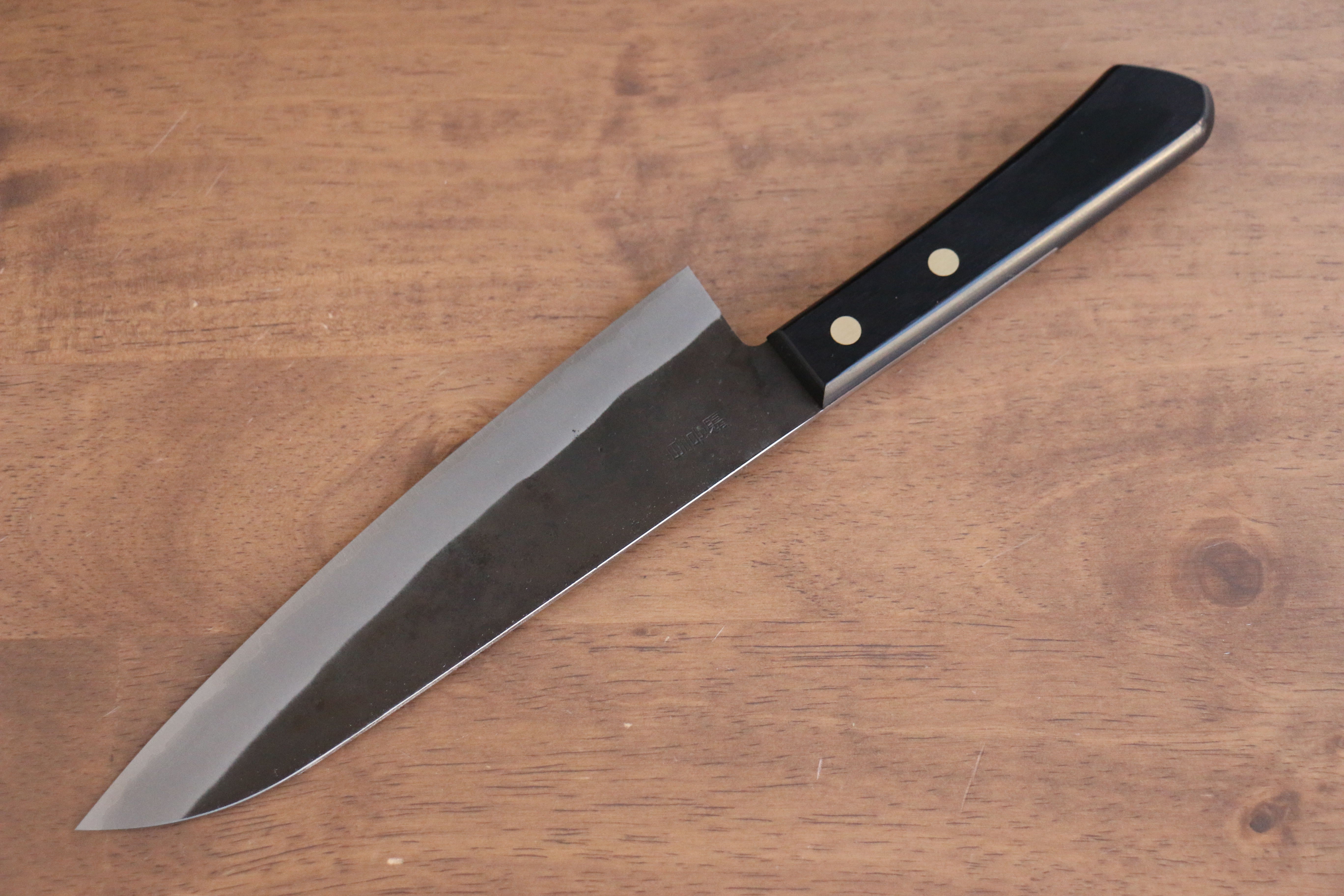 Nao Yamamoto White Steel No.2 Kurouchi Gyuto 180mm Japanese Chef Knife with Black Pakkawood Handle - Professional Kitchen Tool for Sushi, Meat Cutting & Vegetable Chopping