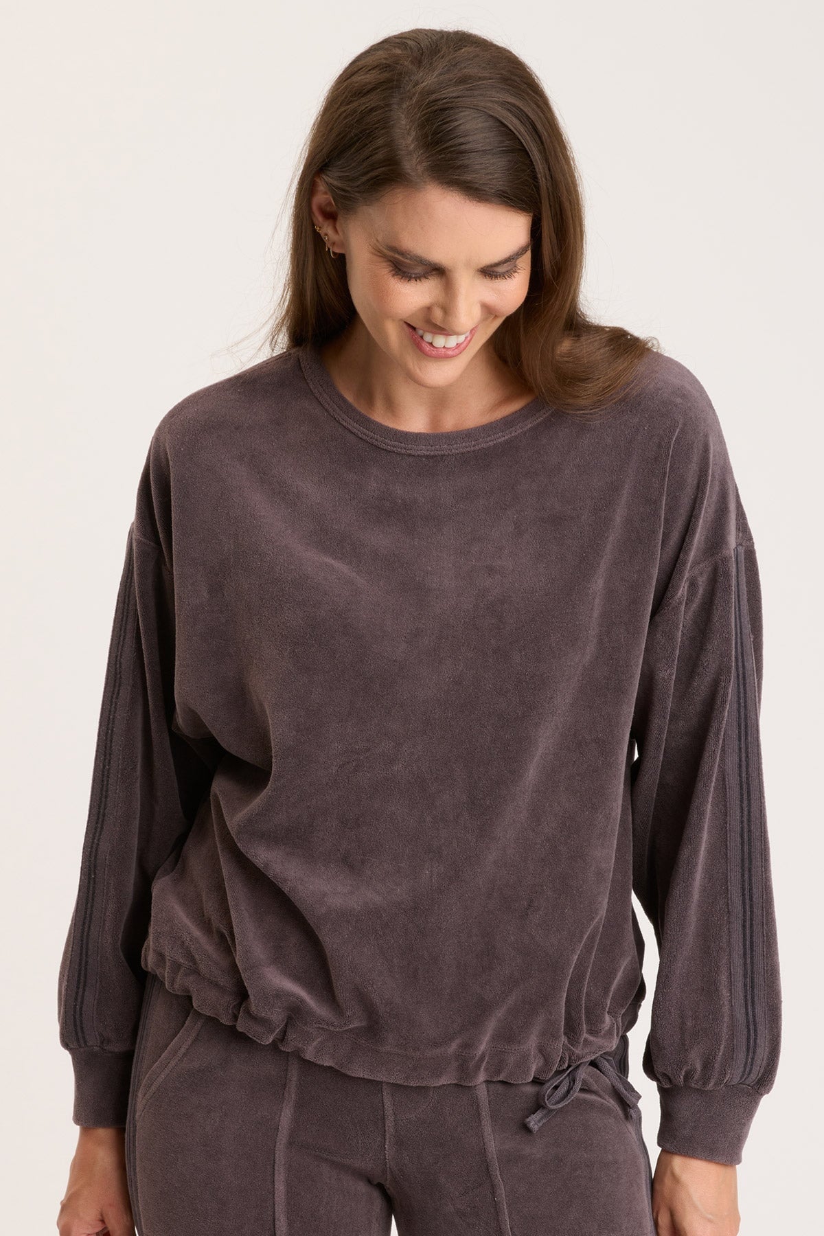 Stylish Rugby Stripe Dottie Sweatshirt for Women | Cozy Pullover Casual Wear | Perfect for Fall, Winter & Game Day Outfits
