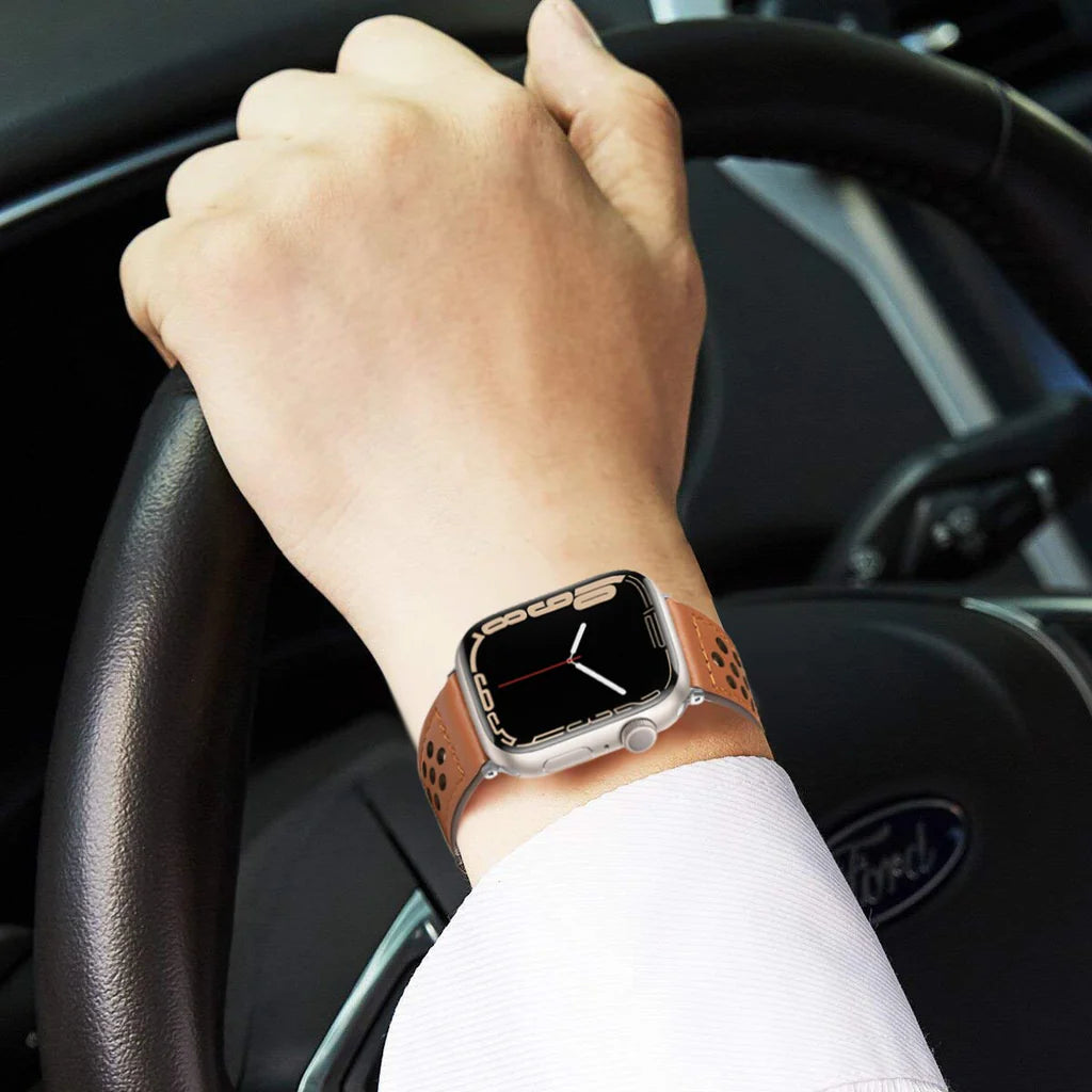 Premium Genuine Leather Sports Watch Bands - Durable & Comfortable for Running, Gym & Outdoor Activities