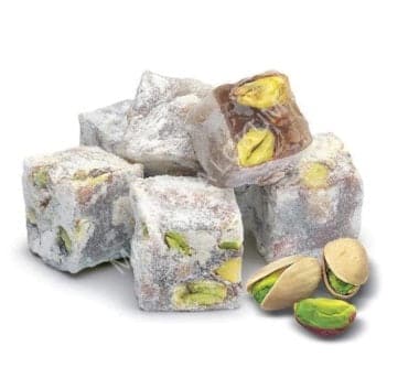 Premium Turkish Delight Lokum by Hacizade - Pistachio Flavor, 454g (1 lb) - Authentic Middle Eastern Dessert for Gifts, Parties & Tea Time
