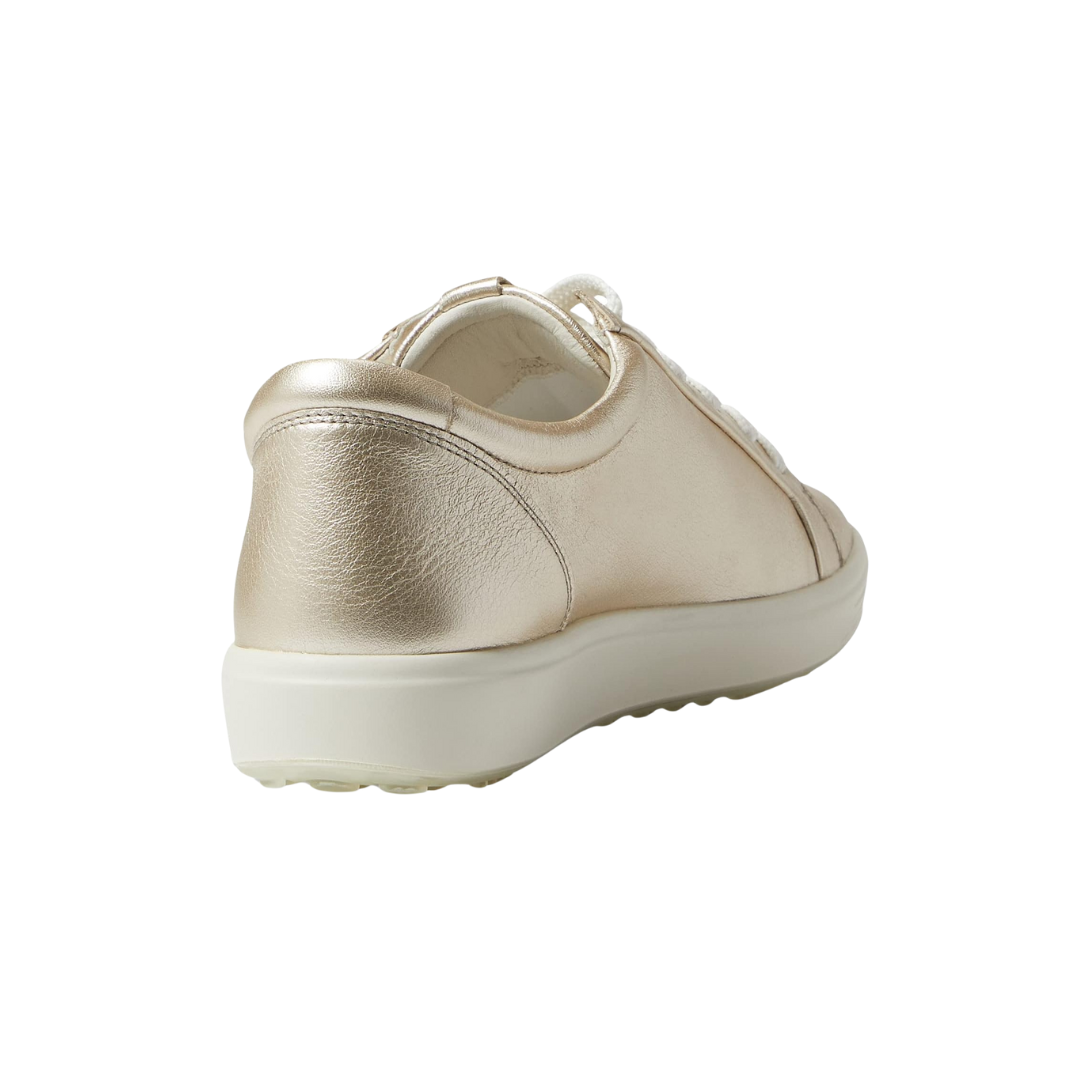 Women's Soft 7 Sneakers - Pure White & Gold Comfortable Walking Shoes for Women | Perfect for Casual Wear, Work & Daily Activities