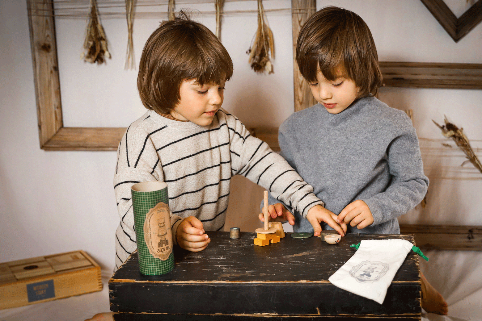 Wooden Story Stacking Toy Stick Fig No.06 - Montessori Educational Wooden Blocks for Kids, Toddler Learning & Development Toy - Perfect for Classroom, Playroom & Birthday Gifts