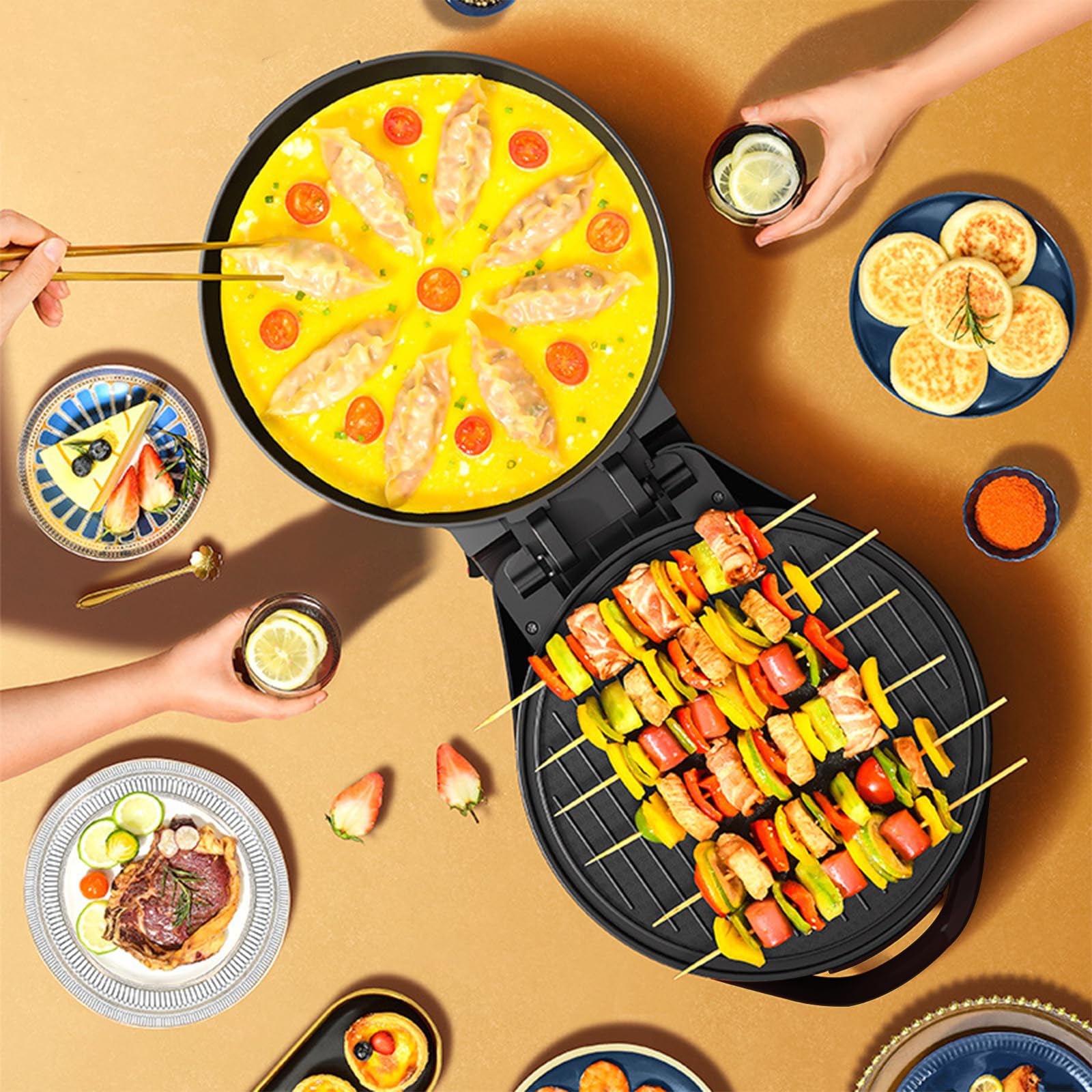 Electric Pizza Maker Oven - 12 Inch Portable Countertop Pizza Cooker, Stainless Steel Fast Cooking for Home & Indoor Use - Perfect for Family Pizza Nights, Parties & Quick Meals (Red)