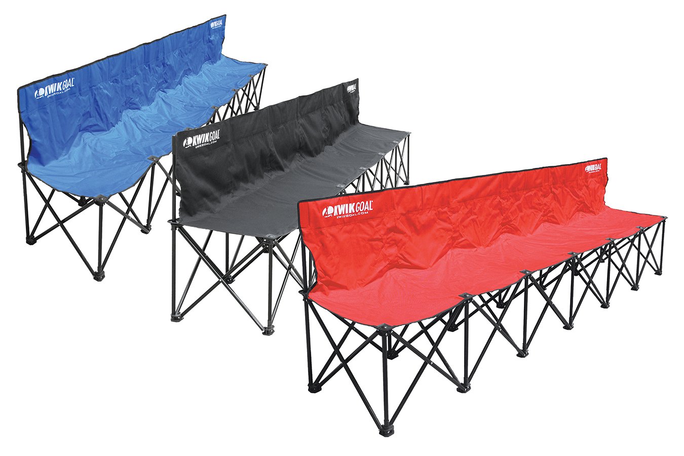 Kwik Goal 6-Seat Portable Soccer Team Bench - Folding Sideline Bench for Sports Games, Training & Outdoor Events - Perfect for Soccer, Football, Baseball & Youth Sports
