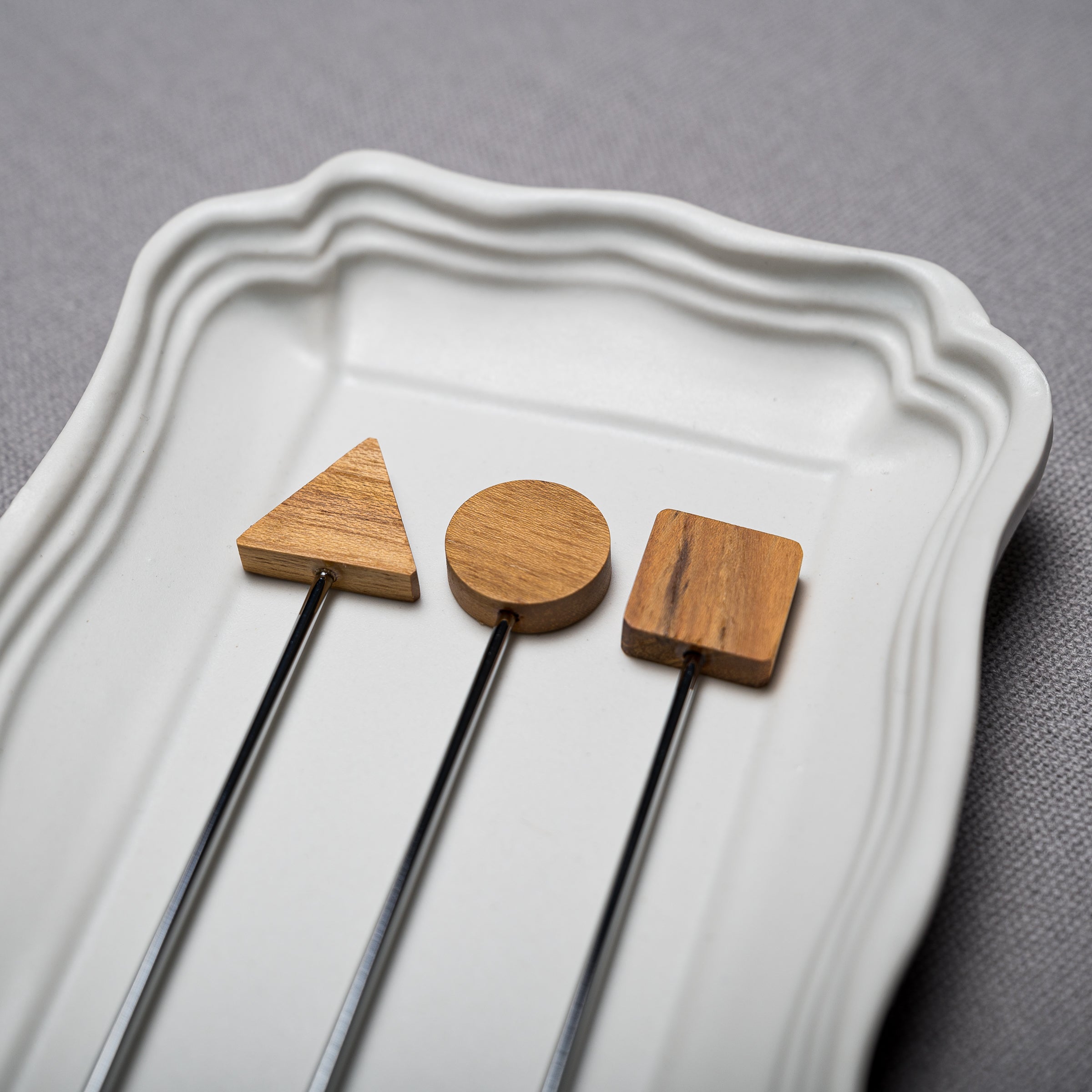 Premium Tsubamesanjo Pewter Plated Cocktail Stirrer Set with Wooden Block - 3 Elegant Styles for Home Bar, Mixology & Gift Giving