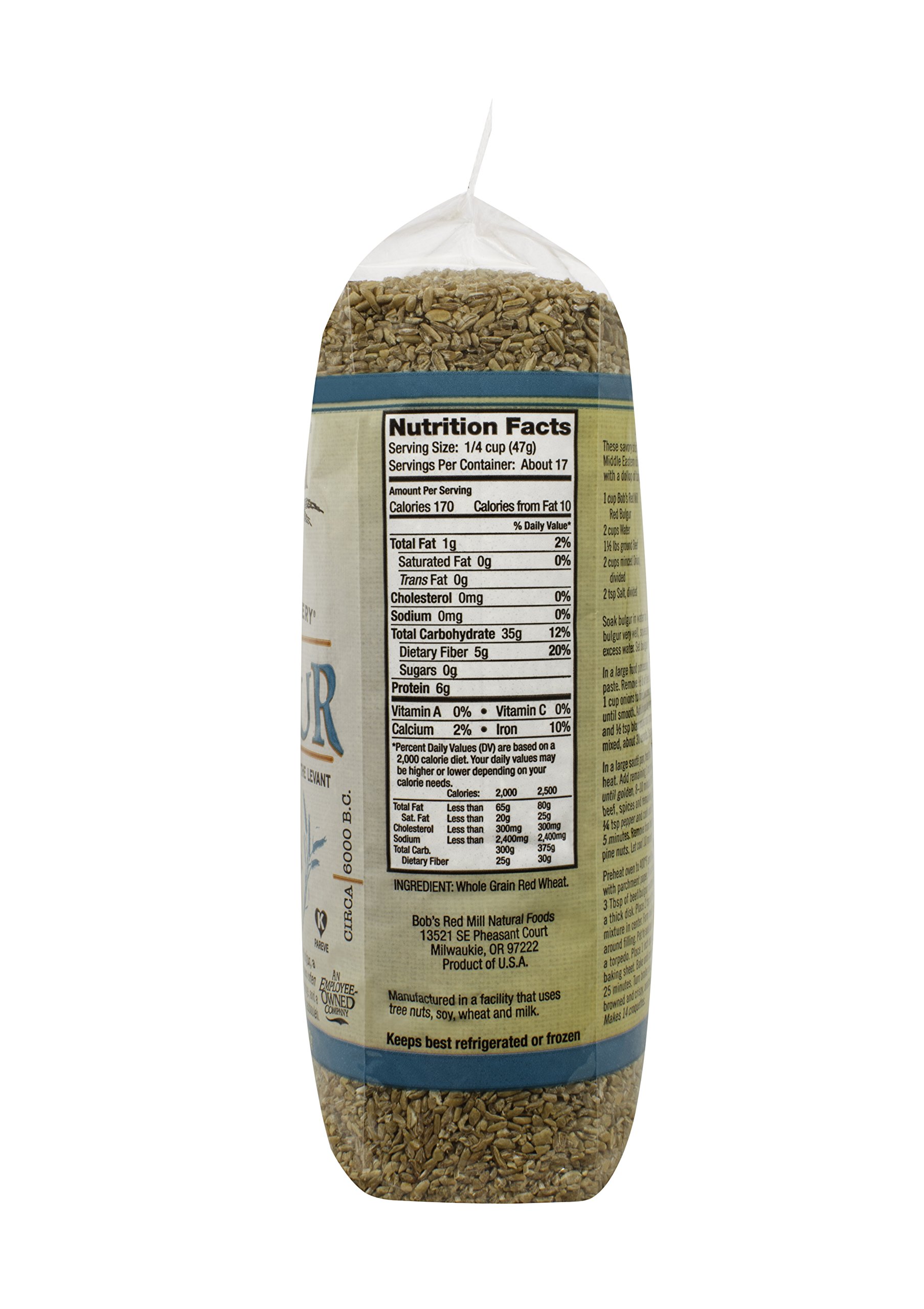 Bob's Red Mill Organic Red Bulgur Wheat - 28 Oz (4 Pack) | Whole Grain, Non-GMO, Kosher Certified | Perfect for Tabouli, Salads & Mediterranean Cooking