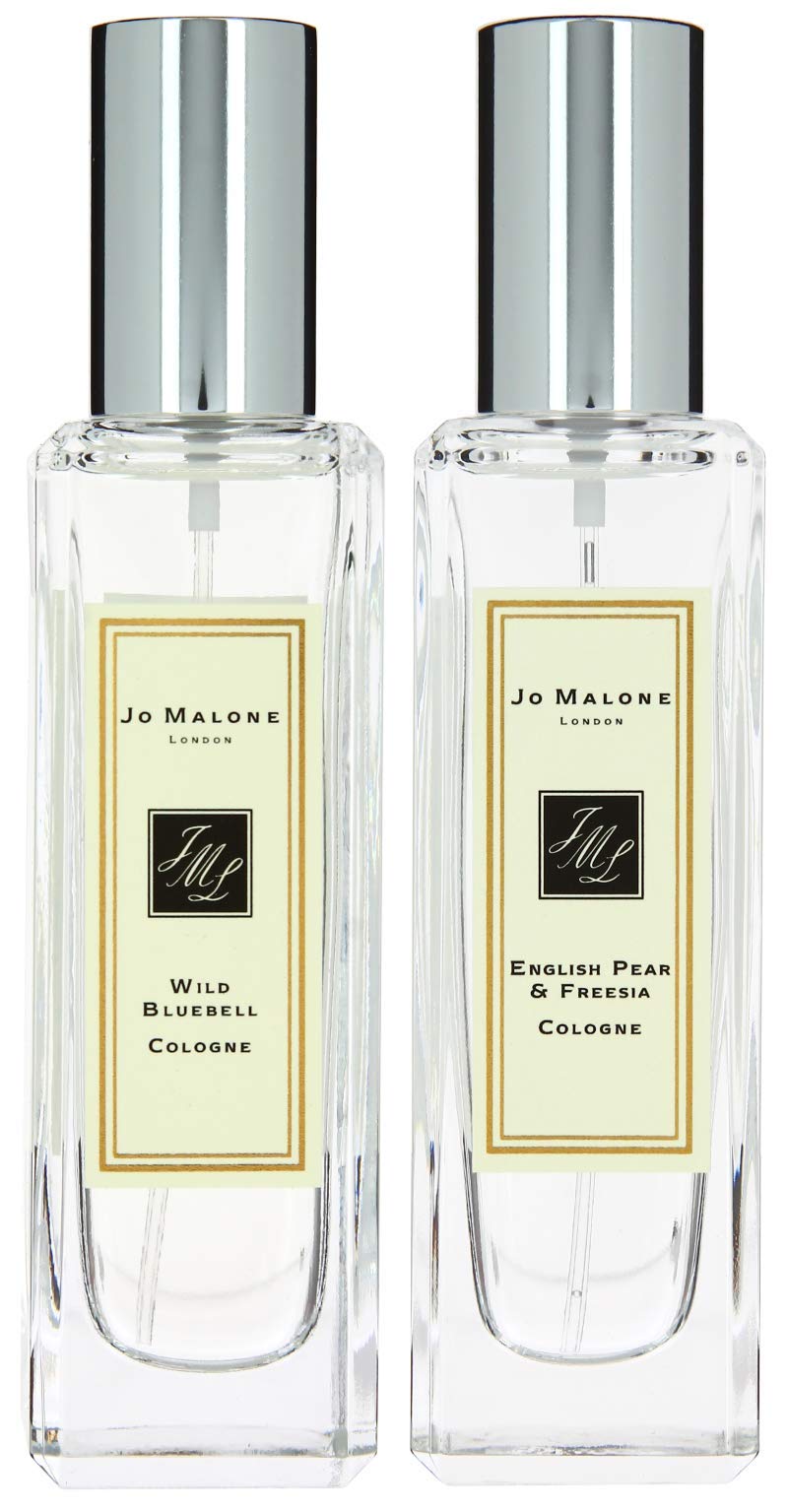 Jo Malone Unisex Perfume Set - English Pear & Freesia & Wild Bluebell Cologne (2 x 1oz) for Women & Men | Luxury Fragrance Gift for Date Night, Office & Special Occasions