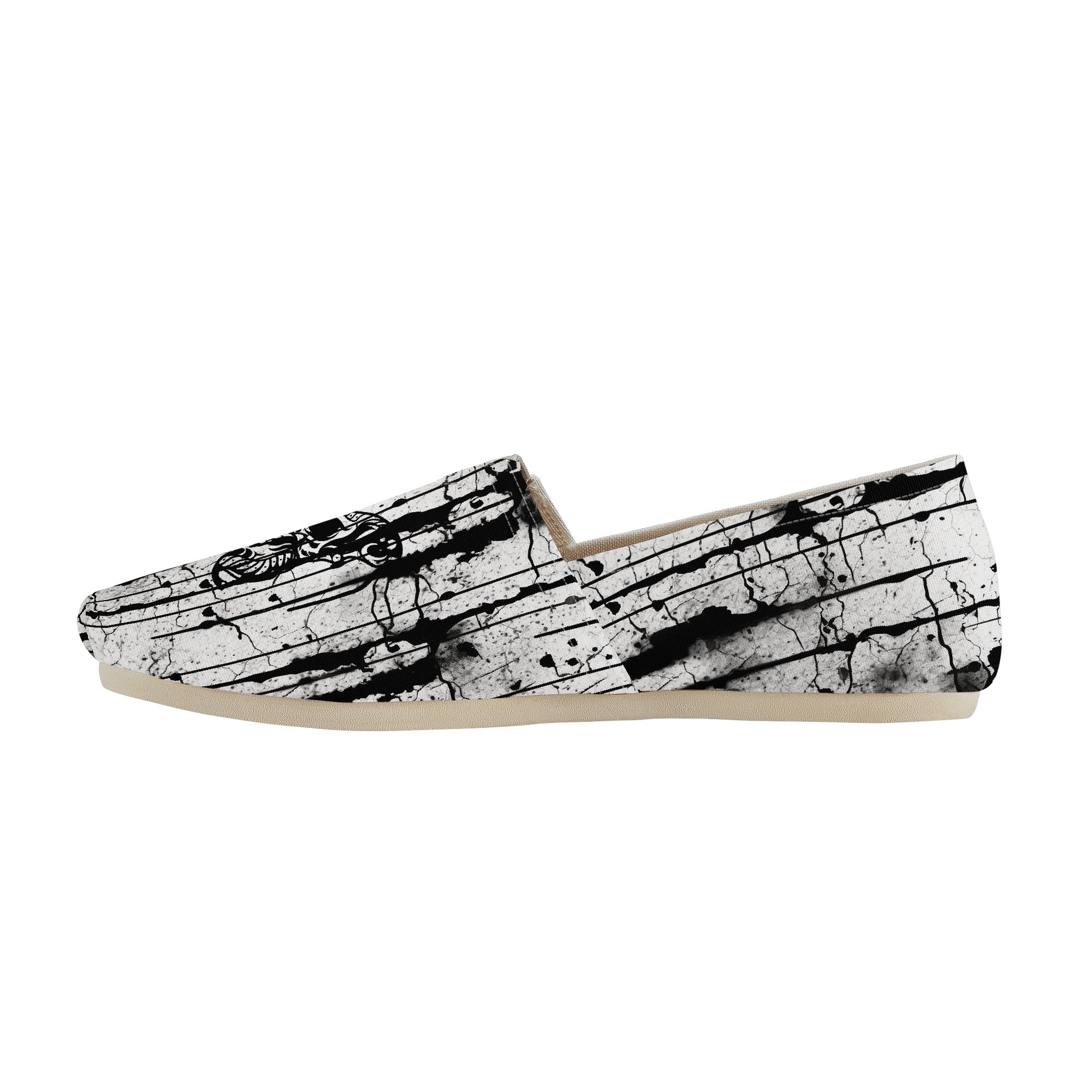 Gothic Hidden Skull Butterfly Sneakers - Women's Casual Gothic Fashion Shoes for Punk Rock, Halloween & Alternative Style Outfits