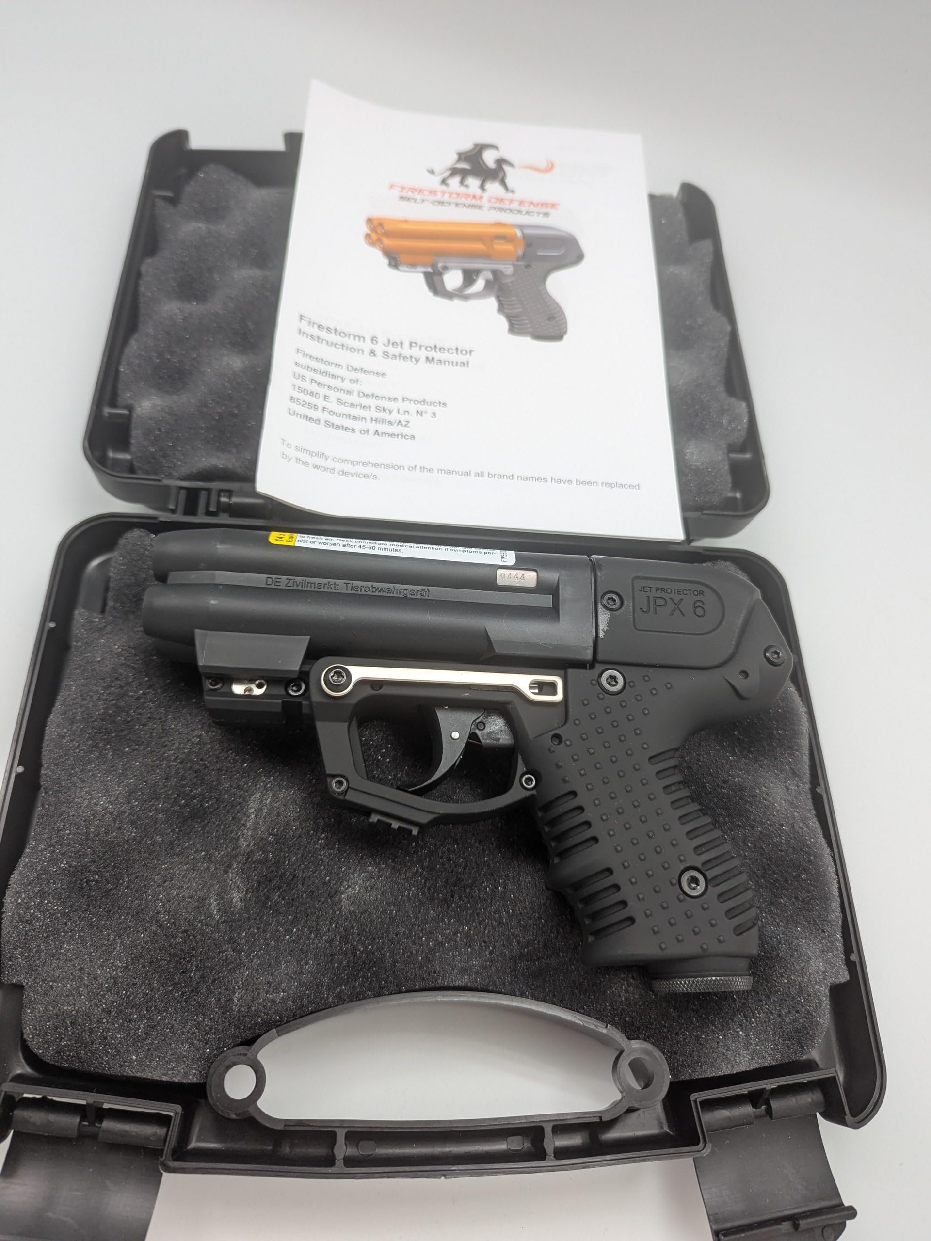 Firestorm JPX 6 Compact 4-Shot Pepper Spray Gun with LED Laser - Self Defense, Personal Protection for Women, Joggers & Outdoor Activities