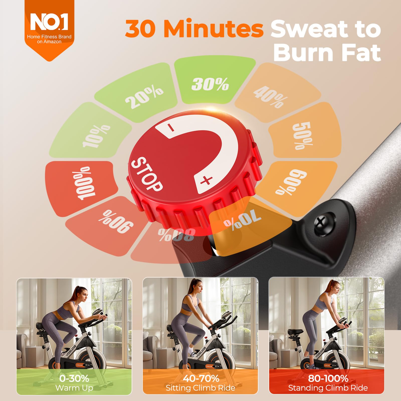 YOSUDA Magnetic Indoor Cycling Bike with Tablet Holder & Comfortable Seat Cushion - Quiet Brake System for Home Gym Workouts - Perfect for Cardio, Weight Loss & Indoor Training