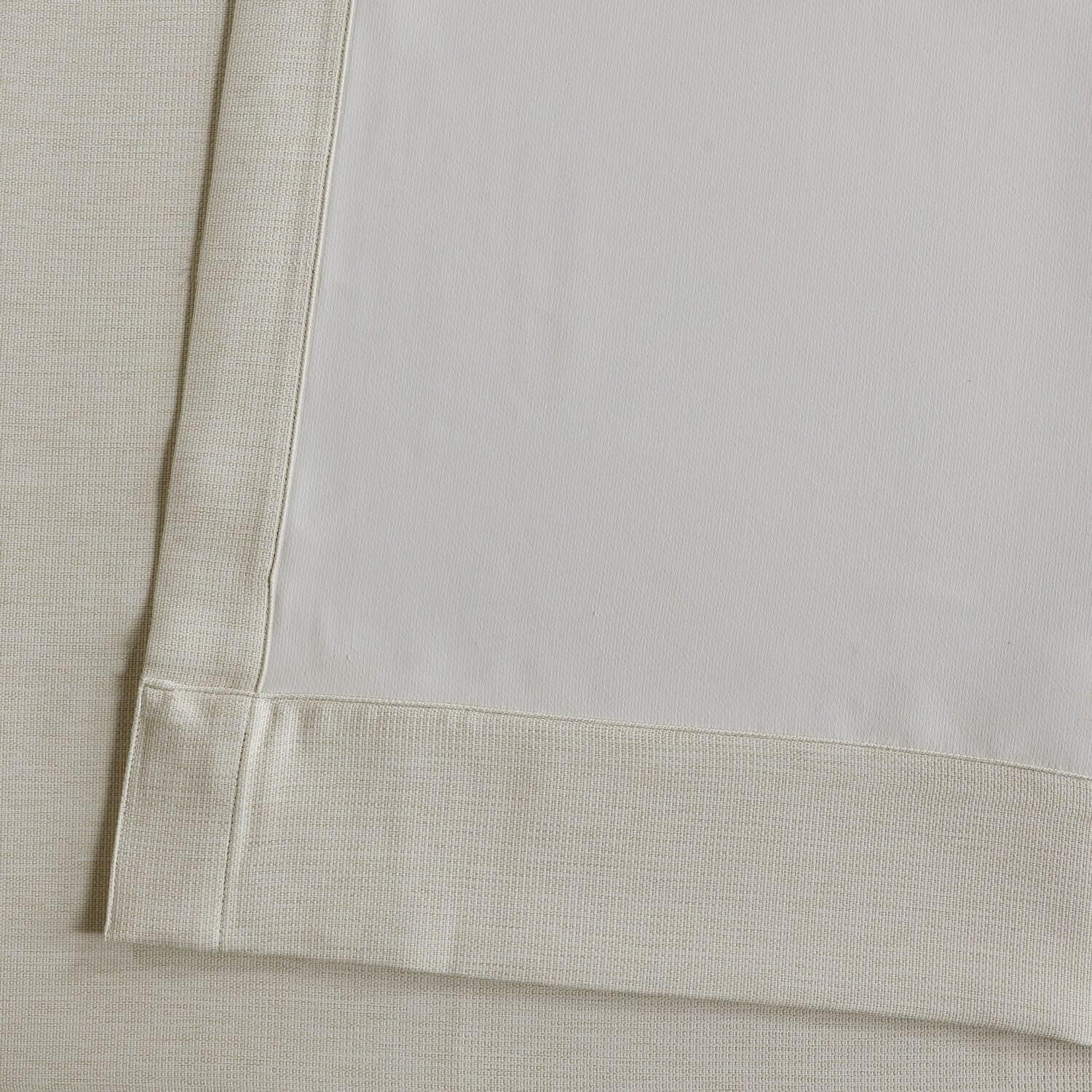 Oat Cream Grommet Textured Blackout Curtains - Thermal Insulated Window Drapes for Bedroom & Living Room - Noise Reducing Room Darkening Curtain Panels for Better Sleep