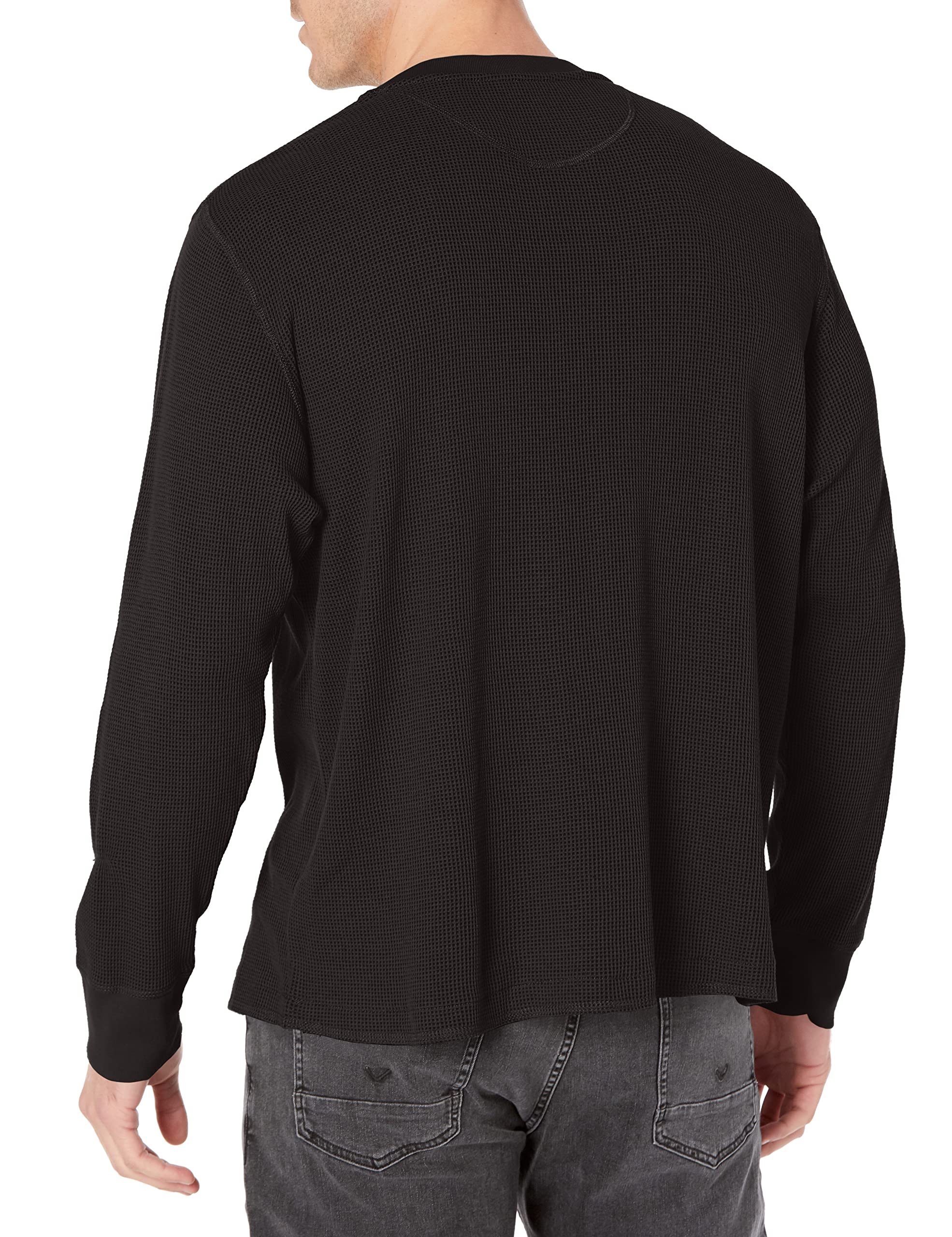 Wrangler Authentics Men's Long Sleeve Waffle Henley Shirt - Comfortable Thermal Crewneck Top for Casual Wear, Outdoor Activities & Layering in Cold Weather