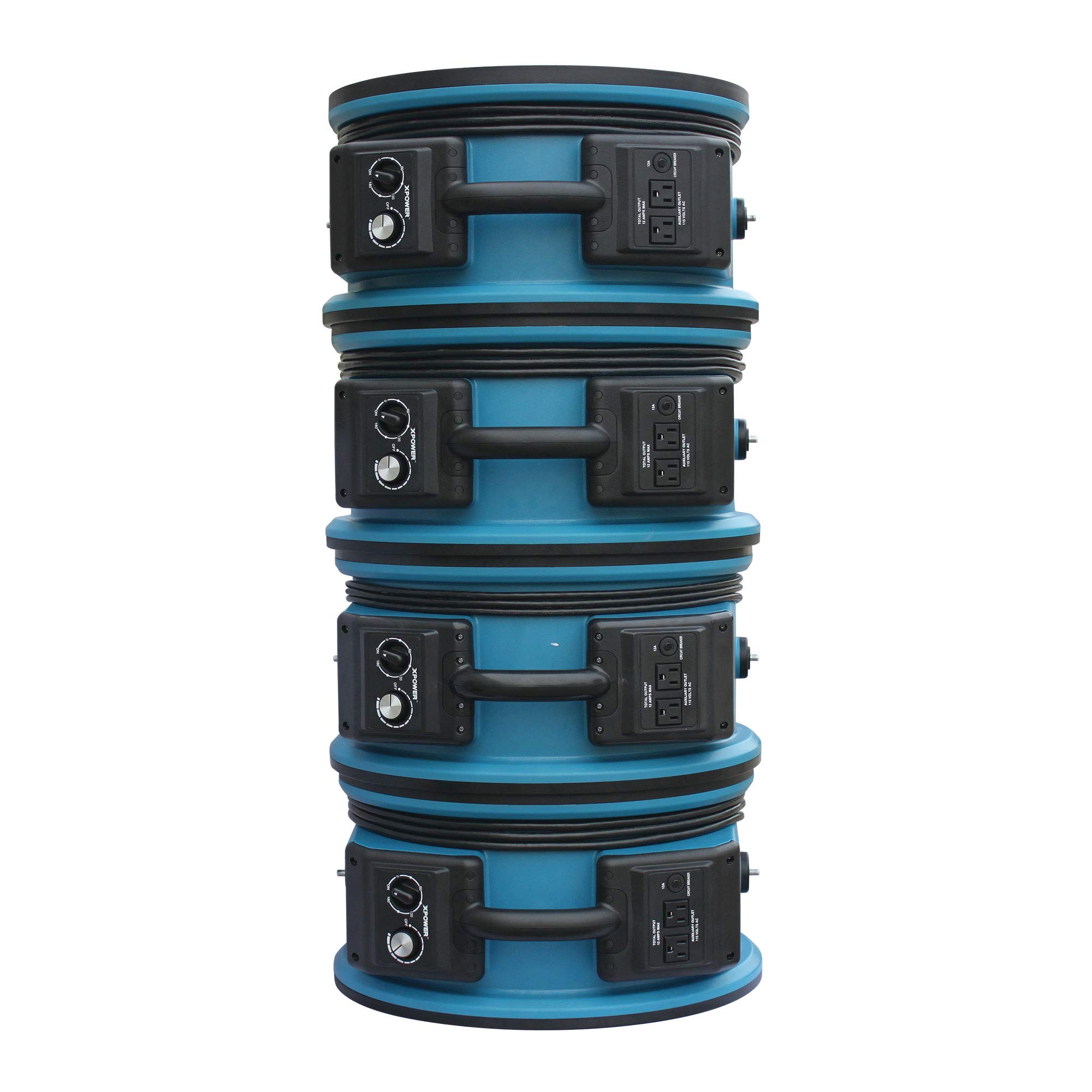 XPOWER X-47ATR 1/3 HP Commercial Grade Axial Air Mover Fan with Variable Speed Control & 3-Hour Timer - Blue (28 Pack) - Ideal for Water Damage Restoration, Construction Drying, and Industrial Ventilation