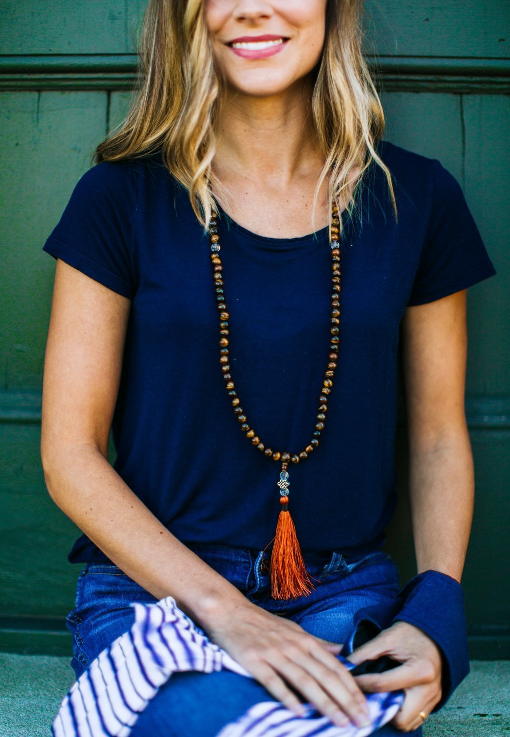 Authentic Tiger Eye Mala Beads for Grounding & Energy - Meditation, Yoga & Spiritual Healing Jewelry