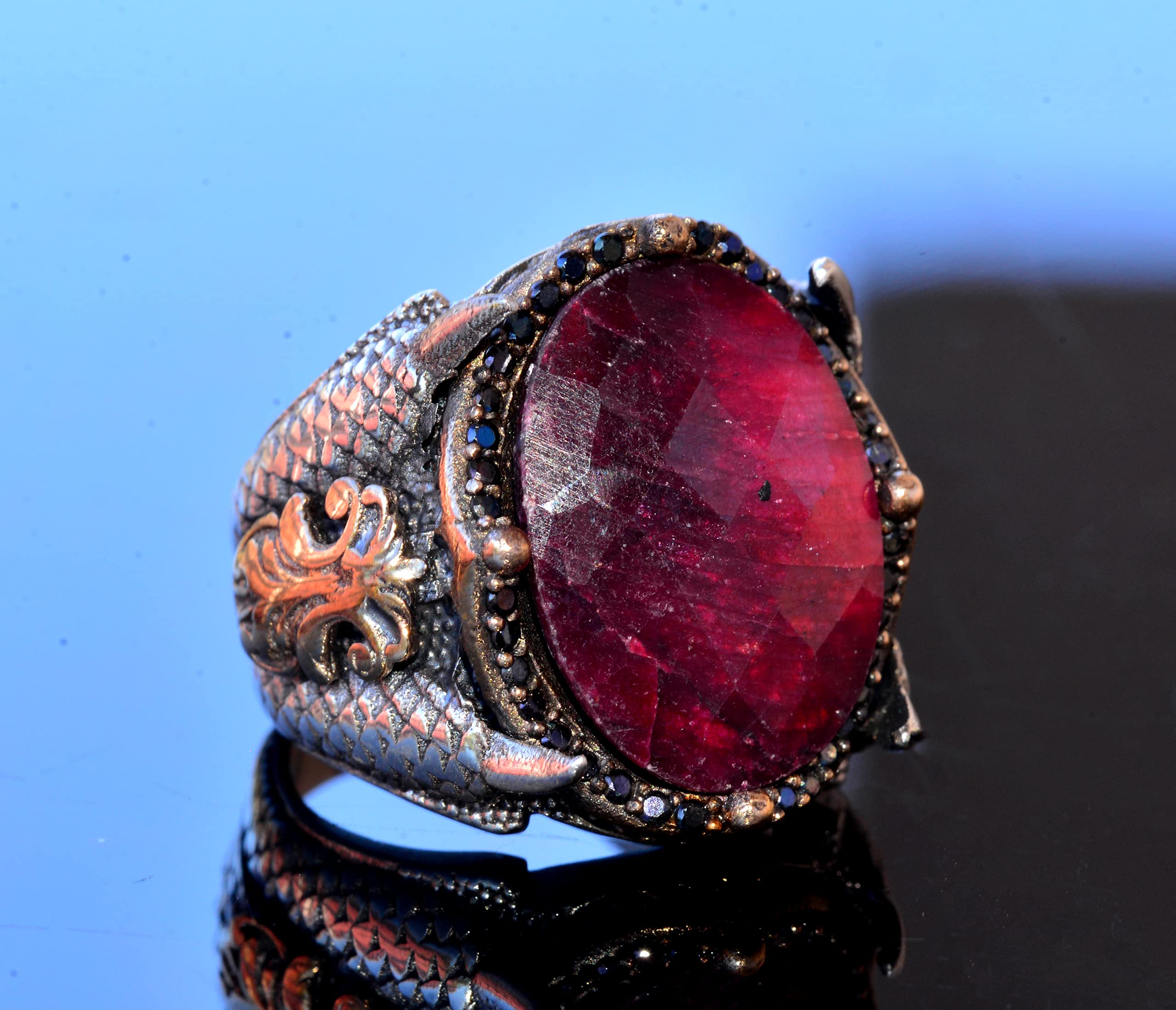 16.80 Carat Genuine Ruby Natural Gemstone Claw Ring for Women - Perfect for Engagement, Anniversary & Special Occasion Jewelry Gifts
