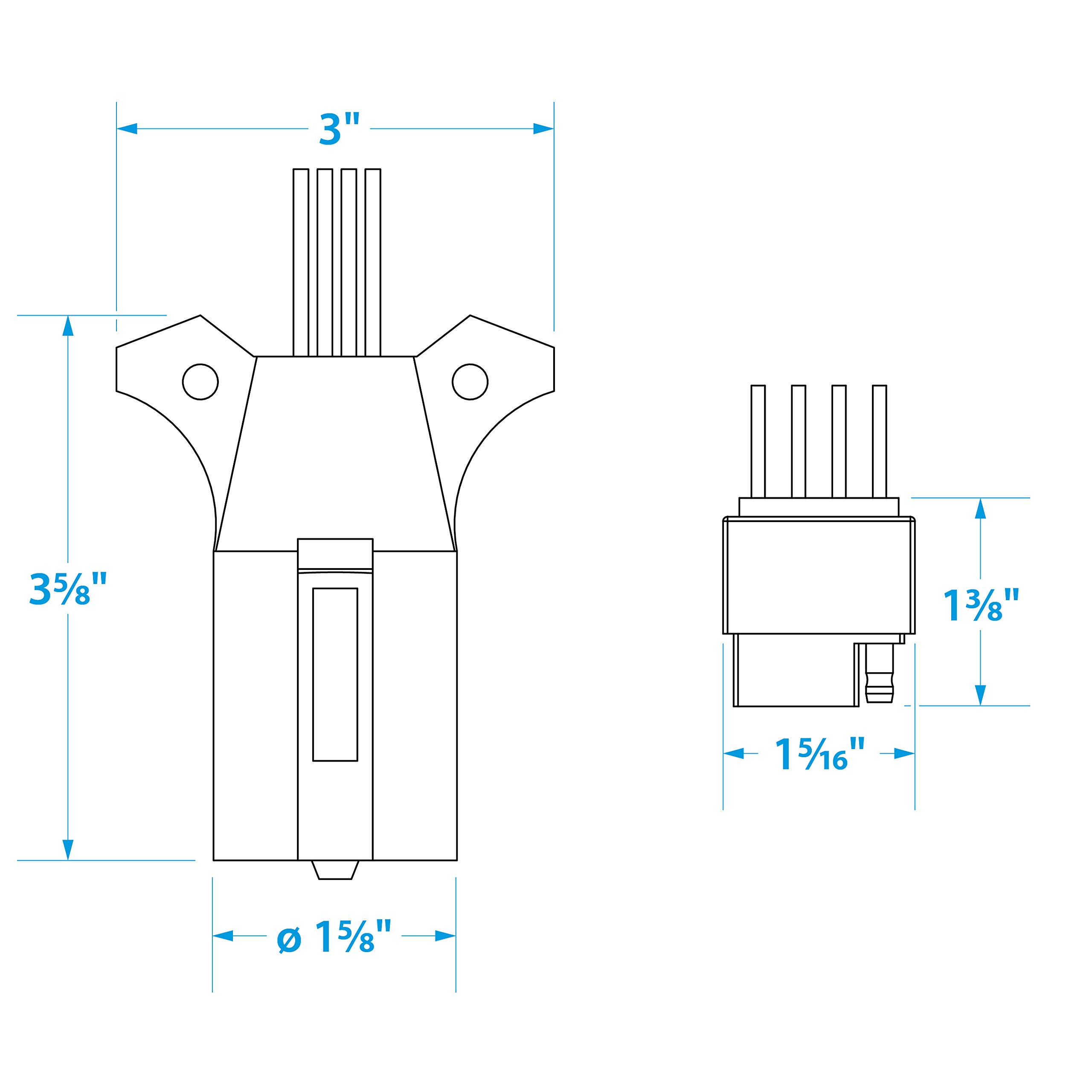 Seachoice 7-Way Trailer Wiring Connector - Heavy Duty Weatherproof Electrical Plug for Boat, RV & Utility Trailers - Perfect for Towing, Camping & Marine Applications