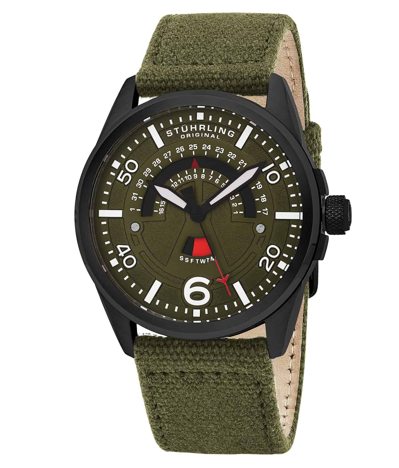 Green Dial / Black Case / Green Canvas Strap Tang Buckle