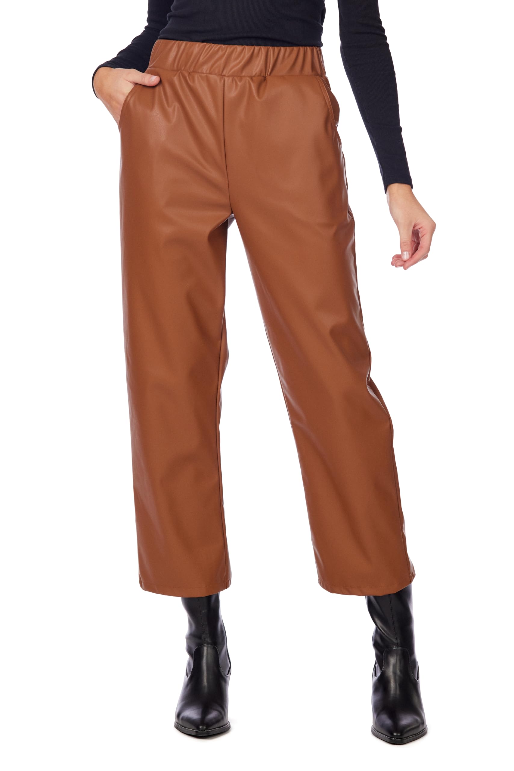 Mud Pie Women's Ballard Leather Pants - Stylish Faux Leather Leggings for Casual & Night Out | Perfect for Work, Date Night & Everyday Wear