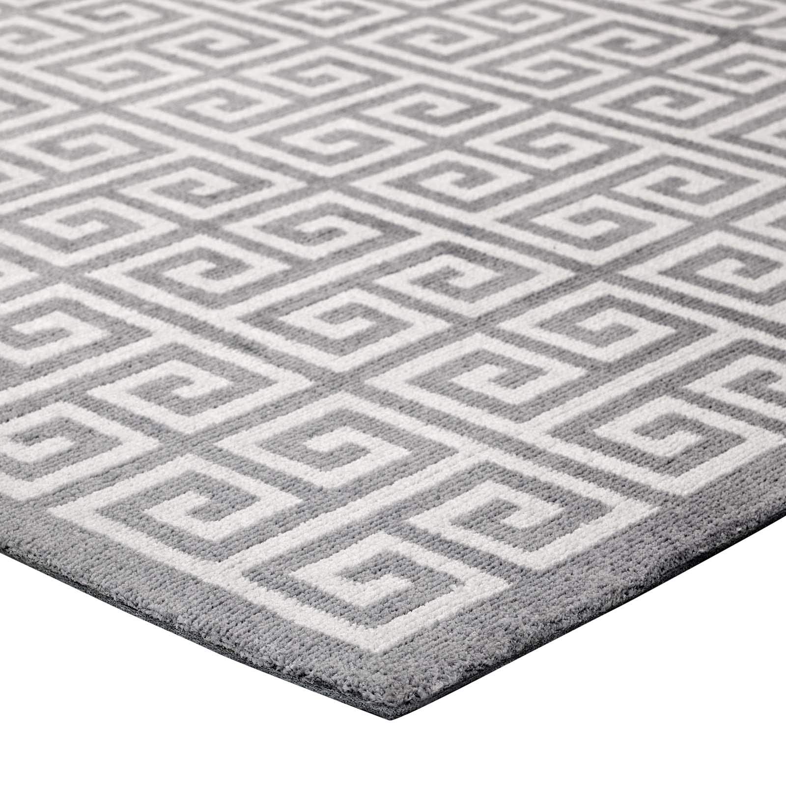 Modern Contemporary Urban Living Area Rug - Soft Fabric Floor Carpet in Multi-Tone Gray - Perfect for Lounge, Living Room & Bedroom Decor