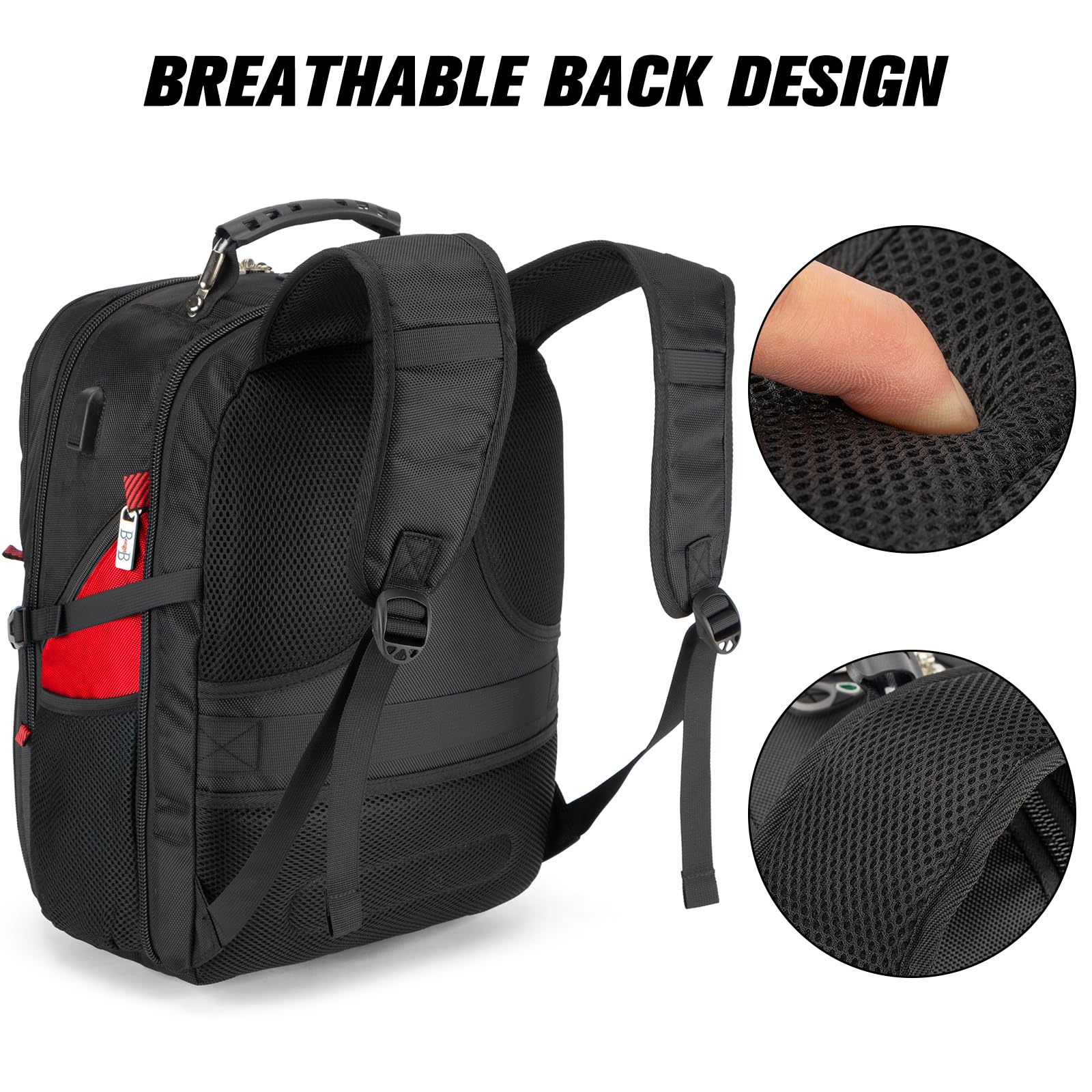 Boardingblue 17x13x8 Inches Laptop Backpack for College & Travel - Under-Seat Carry-On Backpack for Men & Women - Fits JetBlue, Spirit, Frontier Airlines (Red) - Perfect for School, Work & Airplane Travel