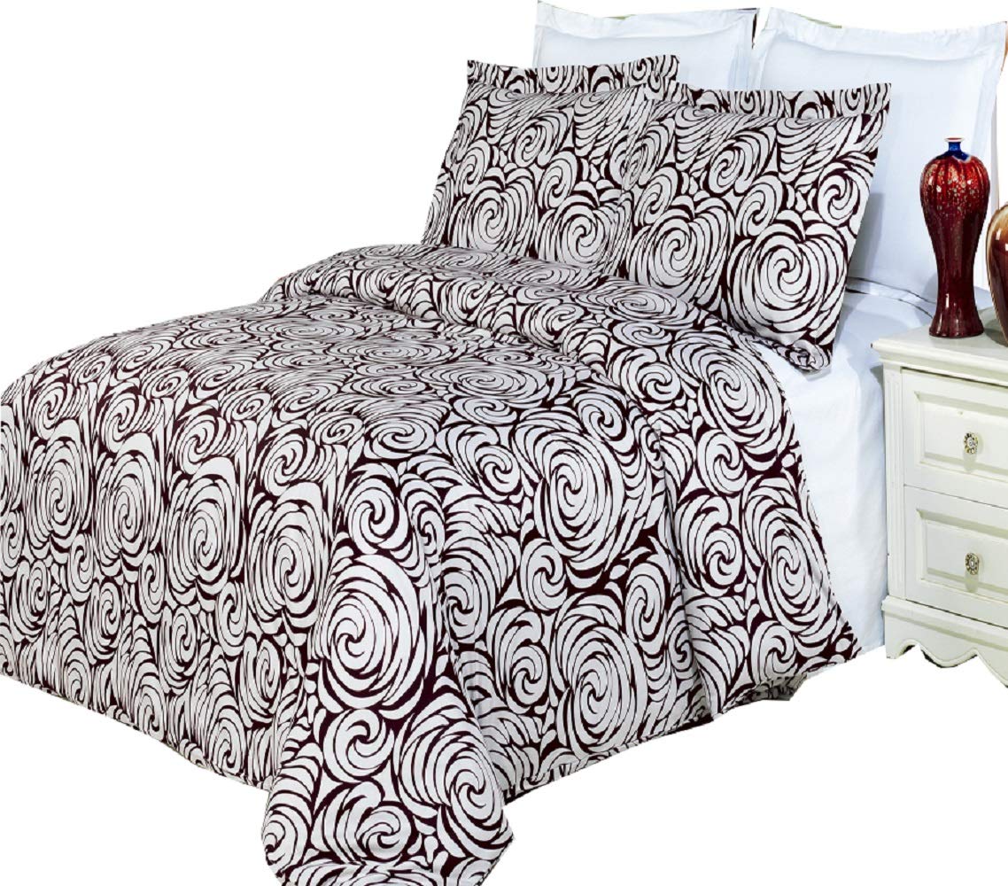 8-Piece Queen Size Bed in a Bag Set - Medium Weight Down Alternative Comforter with Cotton Duvet Cover & Sheet Set | All-Season Luxury Bedding for Master Bedroom, Guest Room & Dorm