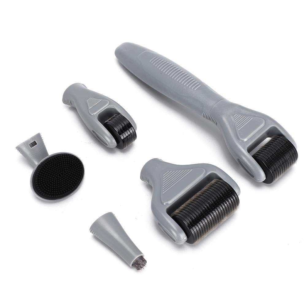 6-in-1 Dermaroller Set with Micro Needles - Portable & Non-Slip Microdermabrasion Roller for Face & Body - Includes 6 Interchangeable Heads (2020 Upgrade) - Perfect for At-Home Skincare & Anti-Aging Treatments