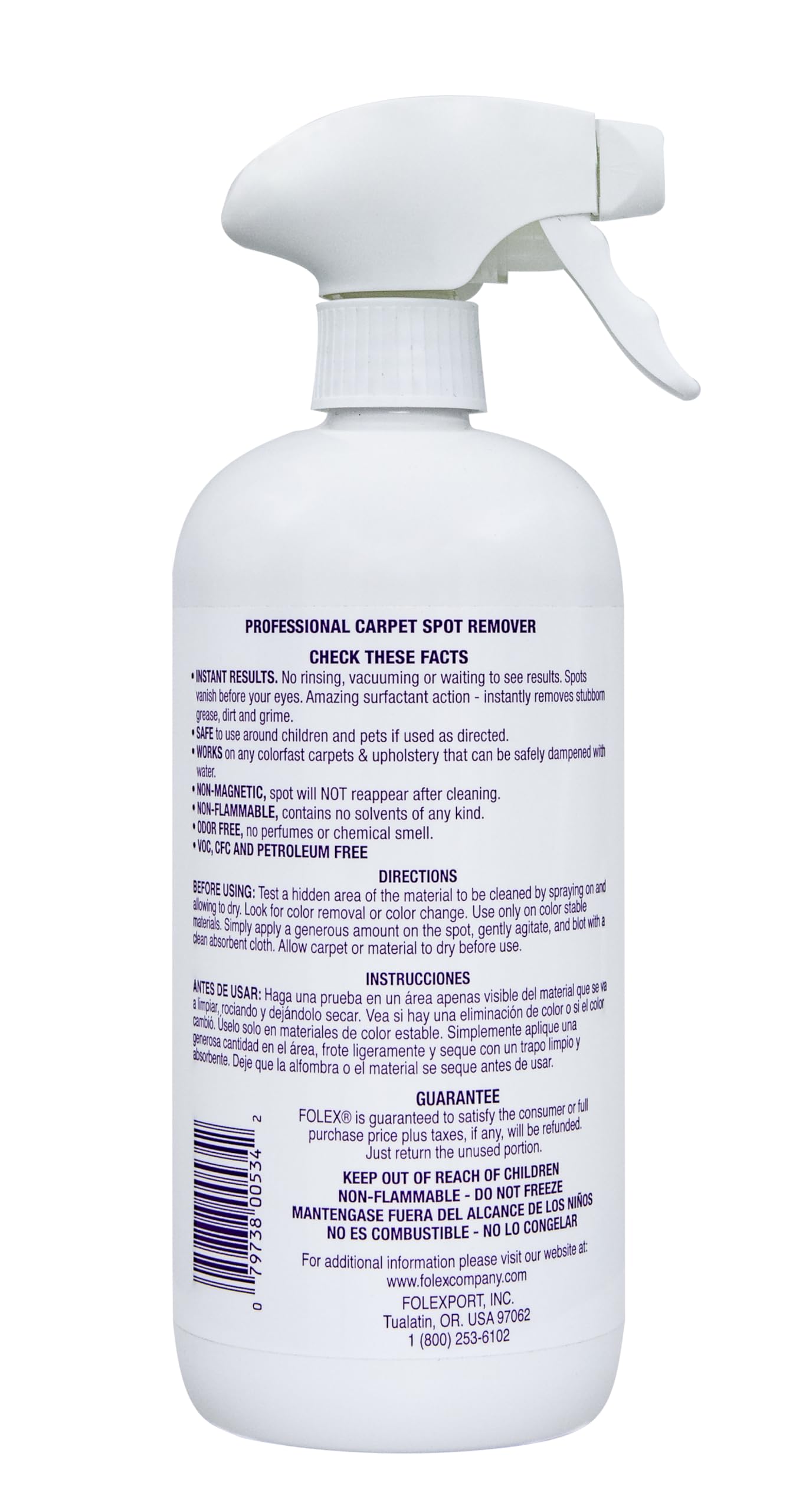 FOLEX Professional Carpet Cleaner Spray - 34OZ Heavy Duty Spot Remover for Carpets, Upholstery, Pet Stains | Fast-Acting Formula for Home, Office & Car Interior Cleaning
