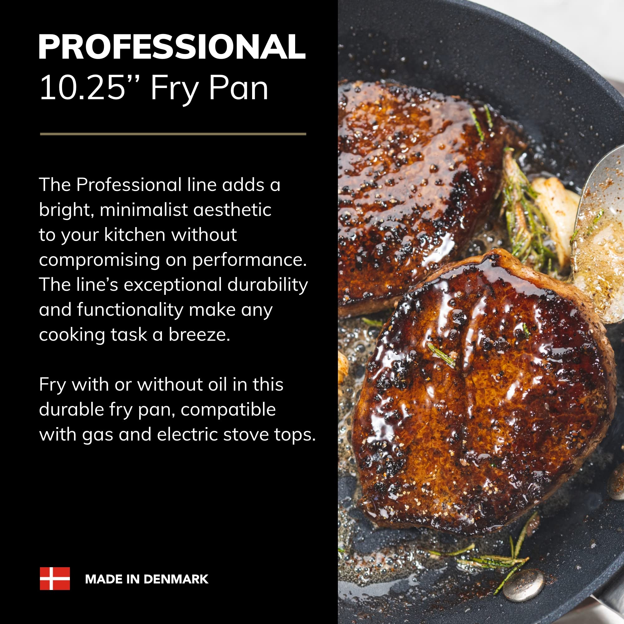 SCANPAN Professional 10.25 Inch Nonstick Frying Pan - Premium Danish Cookware - Oven, Dishwasher & Metal Utensil Safe - Perfect for Sautéing, Frying & Baking - Ideal for Home Chefs & Professional Kitchens