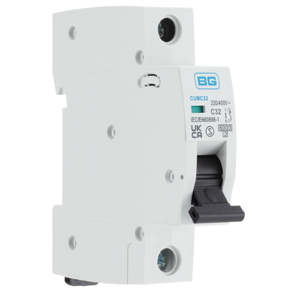 BG Fortress C Curve MCB 32A Circuit Breaker - CUMC32 - Reliable Overload Protection for Home & Commercial Electrical Systems | Perfect for Residential Wiring, Industrial Panels, and Electrical Safety Applications
