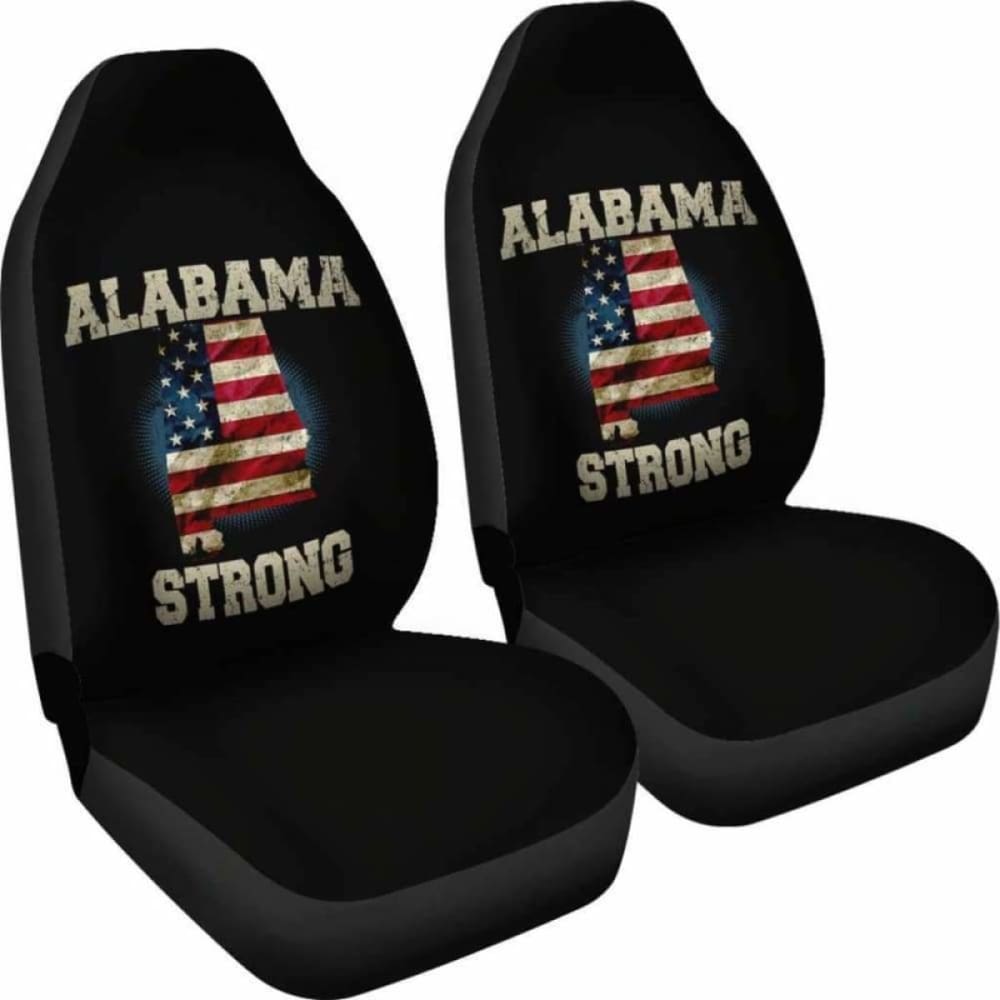 Alabama Strong State Flag Car Seat Covers - Durable Custom Fit for Trucks & SUVs - Perfect for Road Trips & State Pride Display