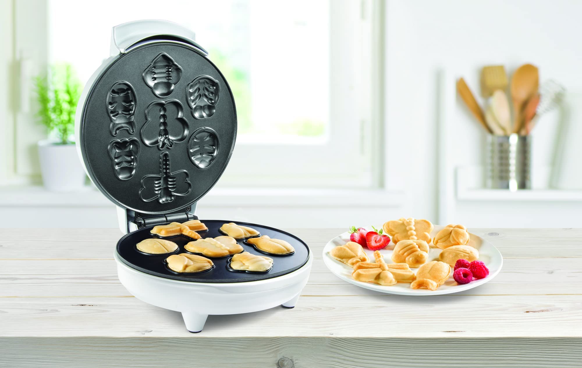 Original Creepy Crawly Bug Waffle Maker - Make 7 Fun Insect-Shaped Pancakes (Beetle, Ladybug, Bee) - Electric Nonstick Waffle Iron for Kids - Perfect for School Breakfast, Birthday Gifts & Family Fun Mornings
