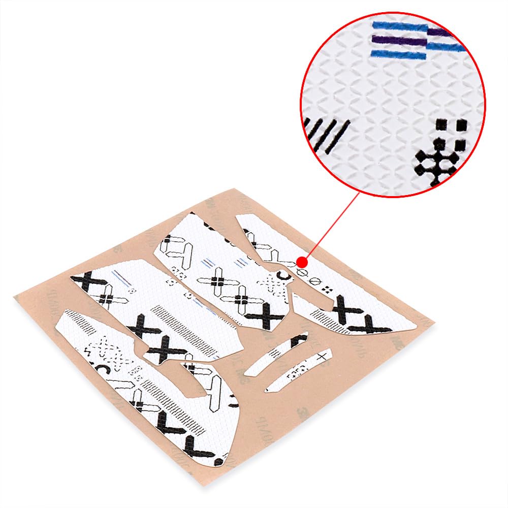 Premium Grip Tape for Razer Viper & Viper Ultimate - Anti-Slip Textured Surface with Cool Patterns (White) | Enhanced Control for FPS, MOBA & Esports Gaming