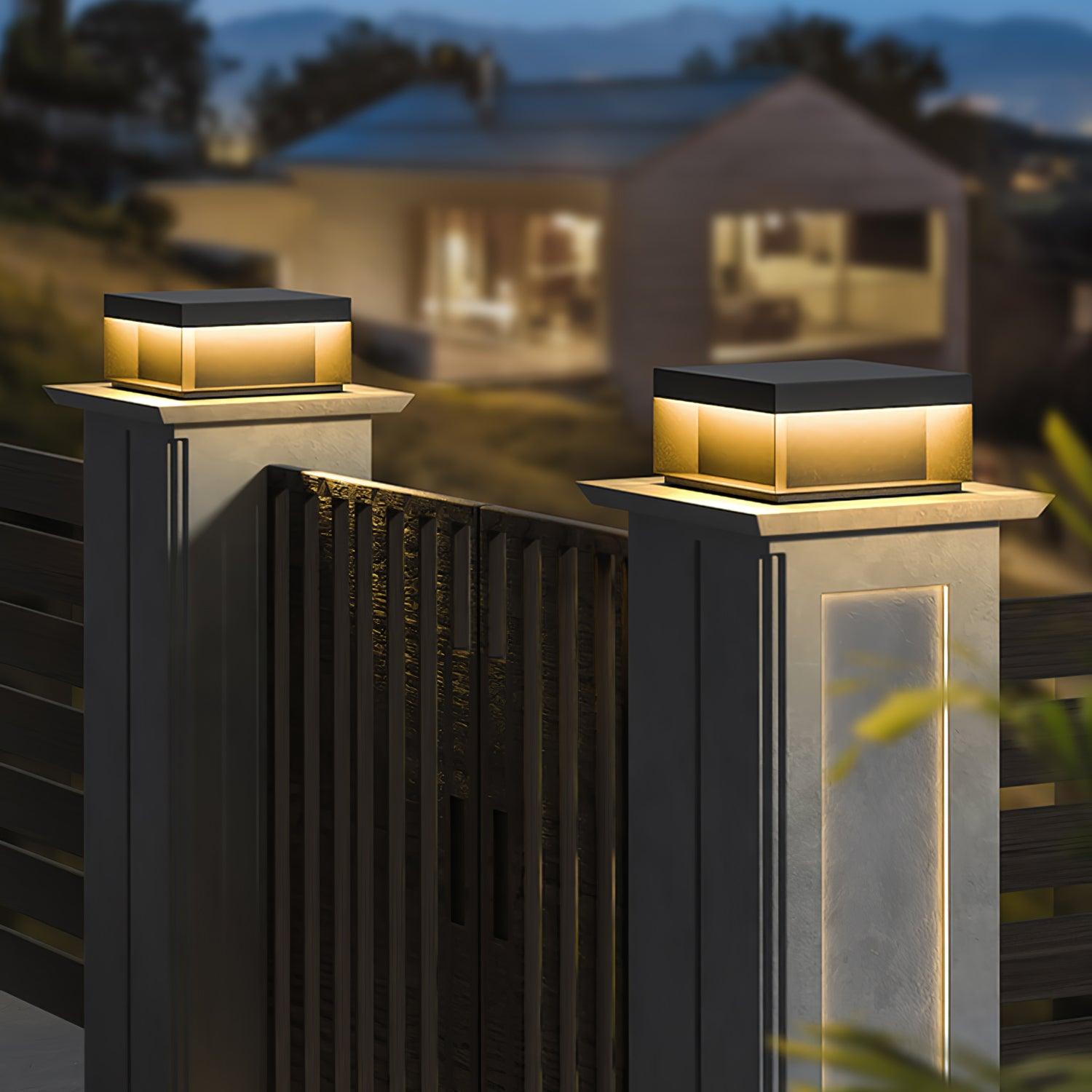 Black Box Outdoor Post Light - Durable Waterproof LED Exterior Lighting for Patio, Garden, and Driveway - Perfect for Home Security and Landscape Illumination