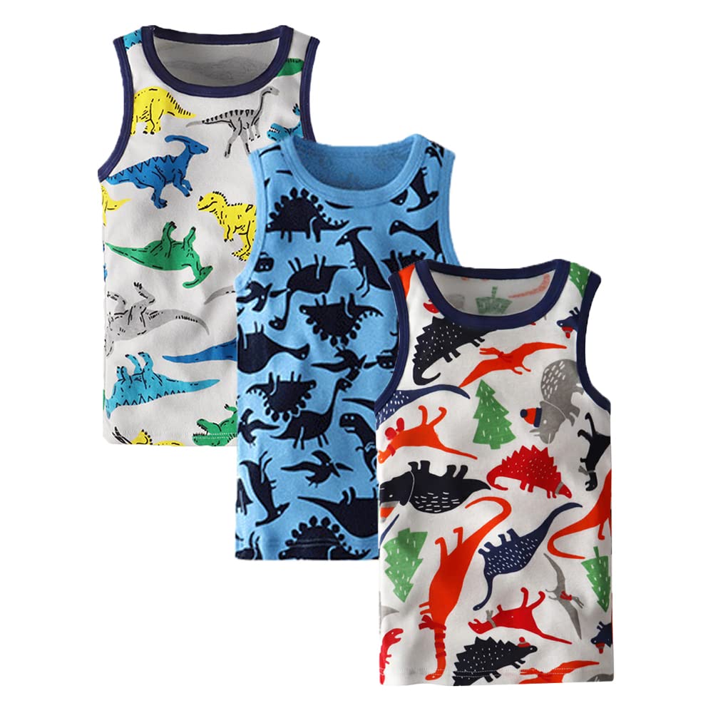 3-Pack Boys' Sleeveless Tank Tops for Toddlers - Soft Cotton Summer T-Shirts for Playtime & Outdoor Activities