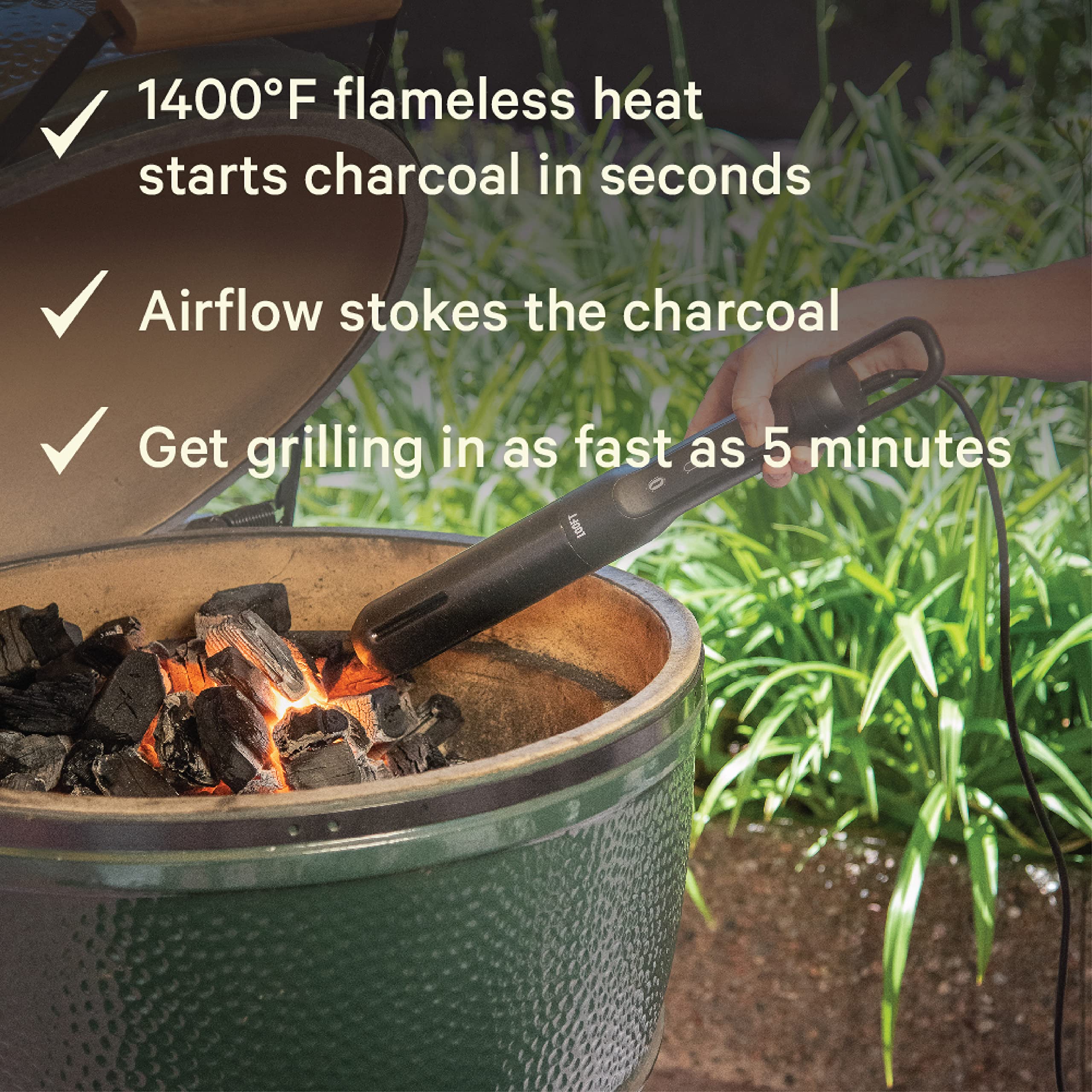 Looft Air Lighter 2 - Electric Grill & Fire Starter with HyperBoost Technology | 1400°F Superheated Air for Fast Ignition | Perfect for Outdoor Grilling, Campfires & Fireplaces