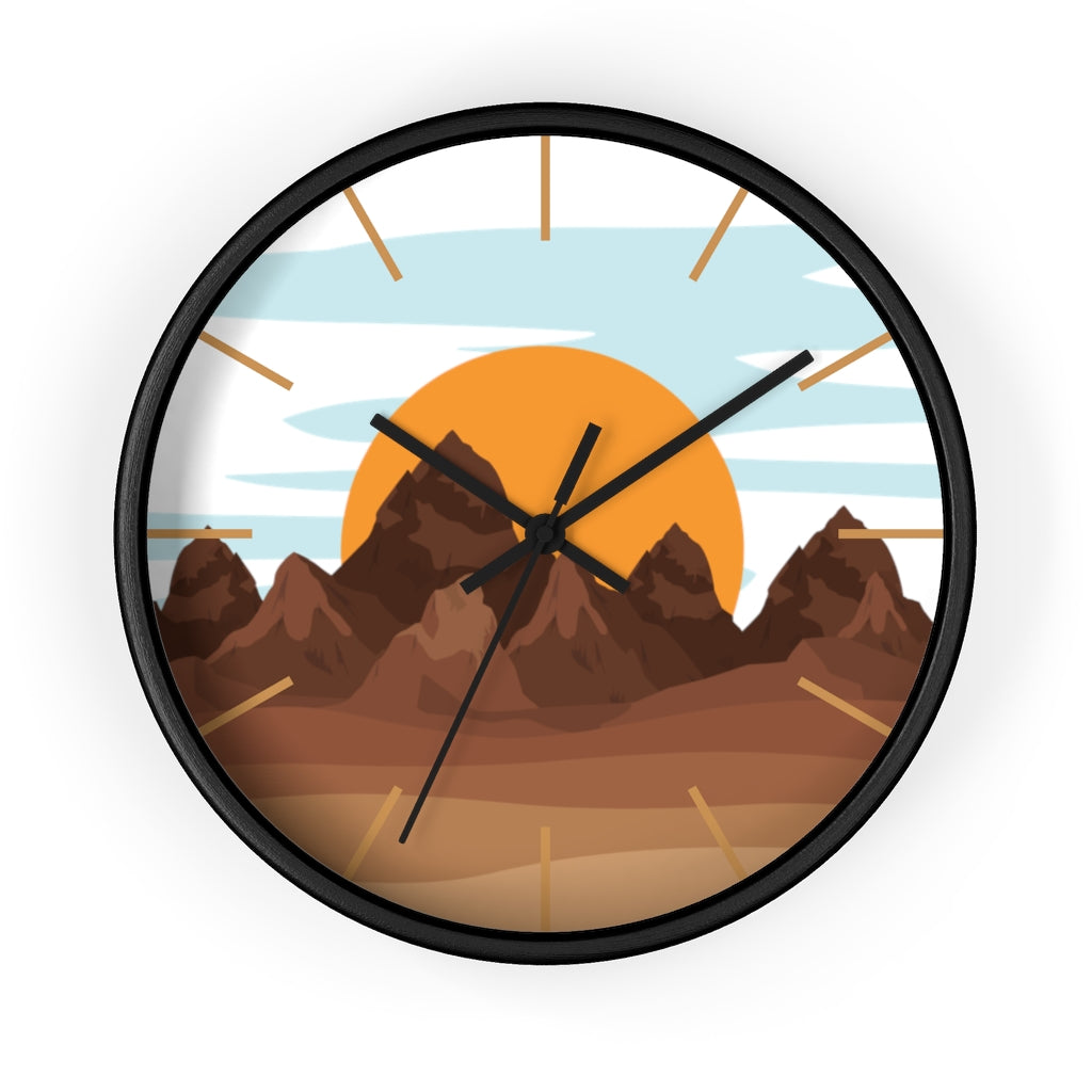 Sunrise Mountain Wall Clock - Large Modern Silent Non-Ticking Battery Operated Wall Decor for Living Room, Bedroom, Office - Perfect for Home, Office & Gift Giving