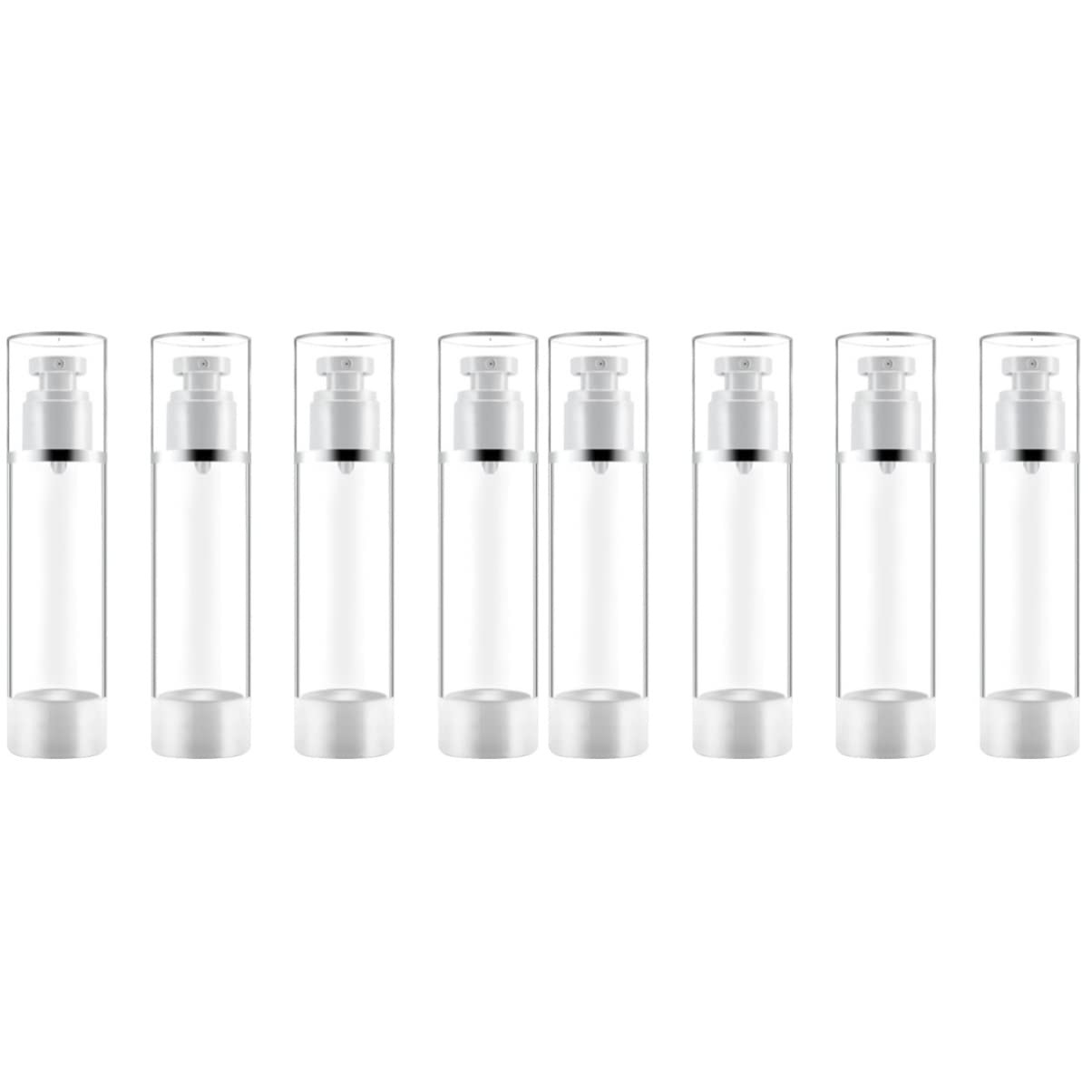 FRCOLOR 2-Pack 30ml Refillable Airless Travel Spray Bottles - Portable Pump Bottles for Lotion, Cleaning & Skincare - Perfect for Travel, Gym & Home Use