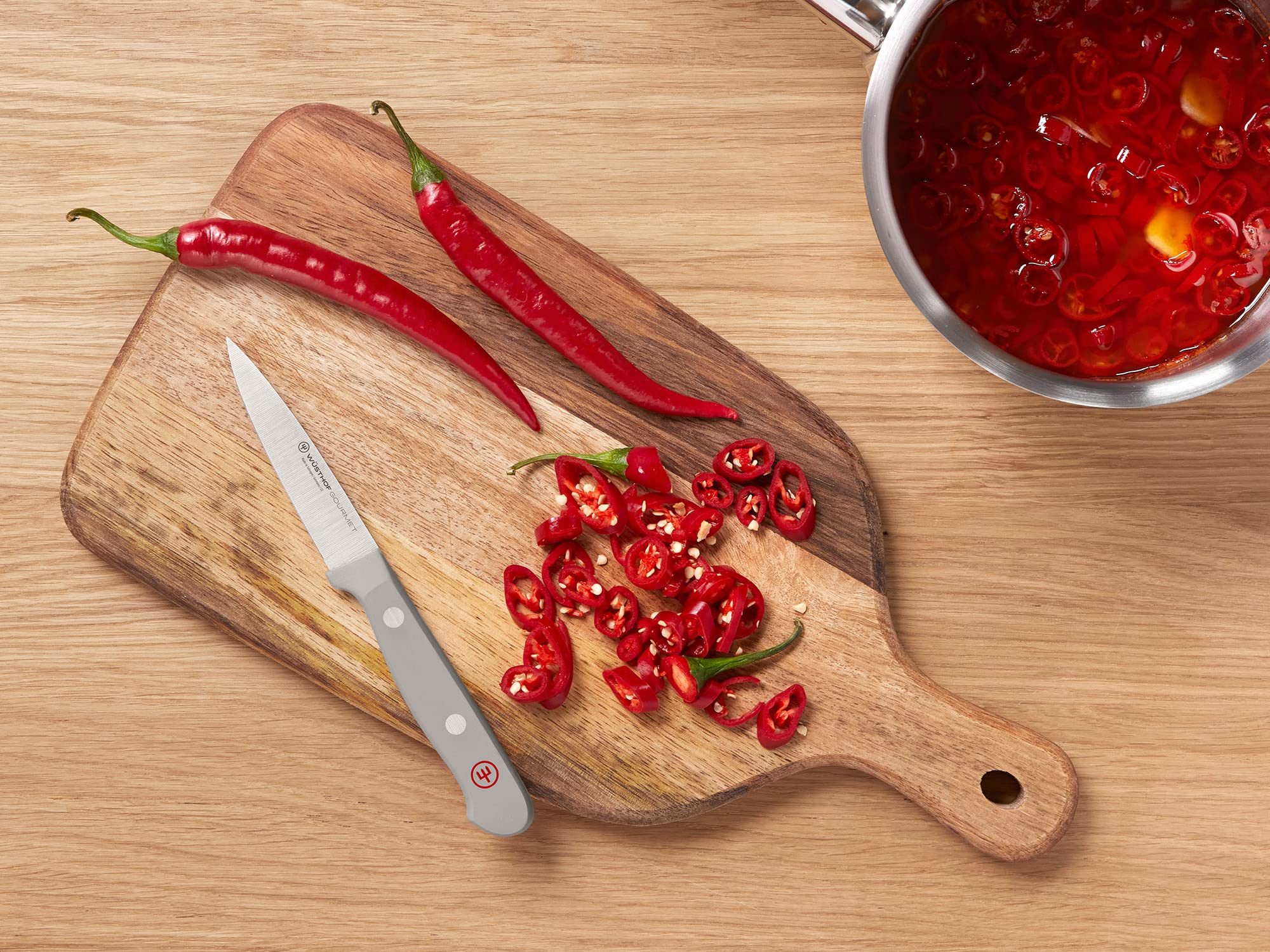 WÜSTHOF Gourmet Grey 3-Piece Knife Set - Chef Knife, Paring Knife & Utility Knife - German Stainless Steel Kitchen Cutlery for Chopping, Slicing & Food Prep - Perfect for Home Cooks & Professional Chefs