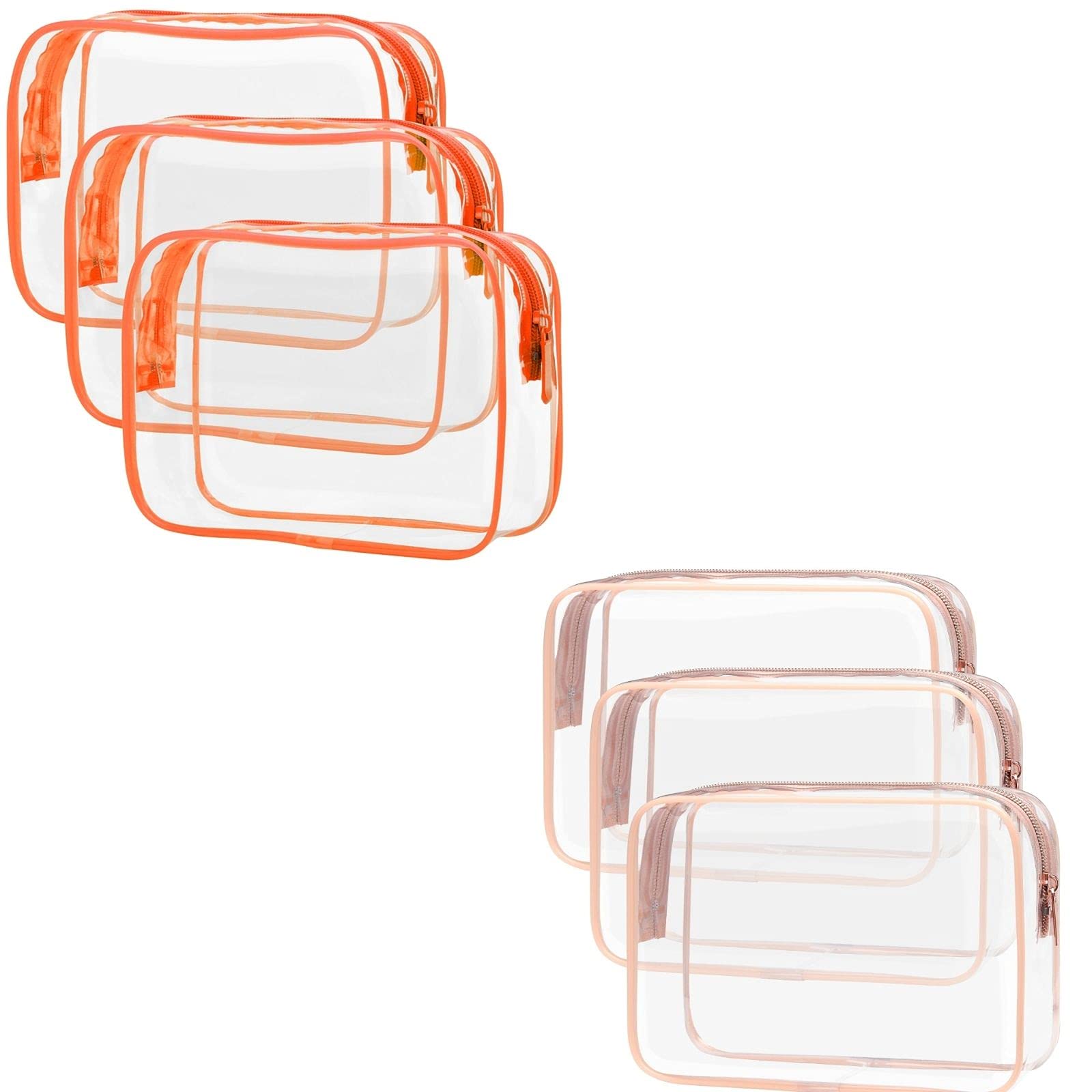 PACKISM Clear Toiletry Bag 3-Pack - TSA Approved Quart Size Travel Cosmetic Organizer for Women & Men - Perfect for Airports, Gym, Camping & Weekend Getaways