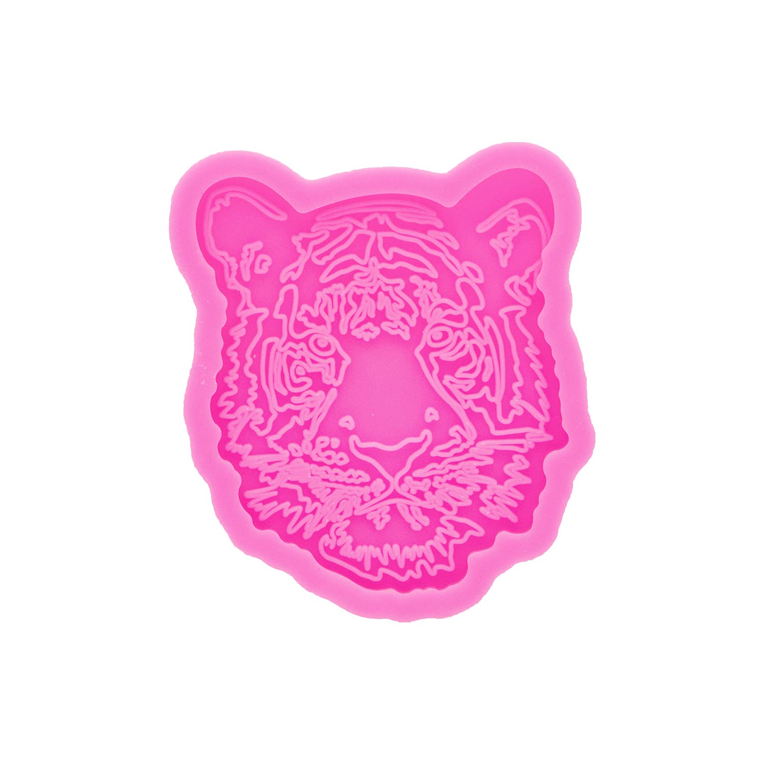 1.8 Inch Tiger Head Silicone Mold for Epoxy Resin Casting - DIY Keychain, Jewelry & Badge Reel Making - High Gloss Phone Socket Mold for Craft Projects - Perfect for Resin Art, DIY Gifts & Home Decor