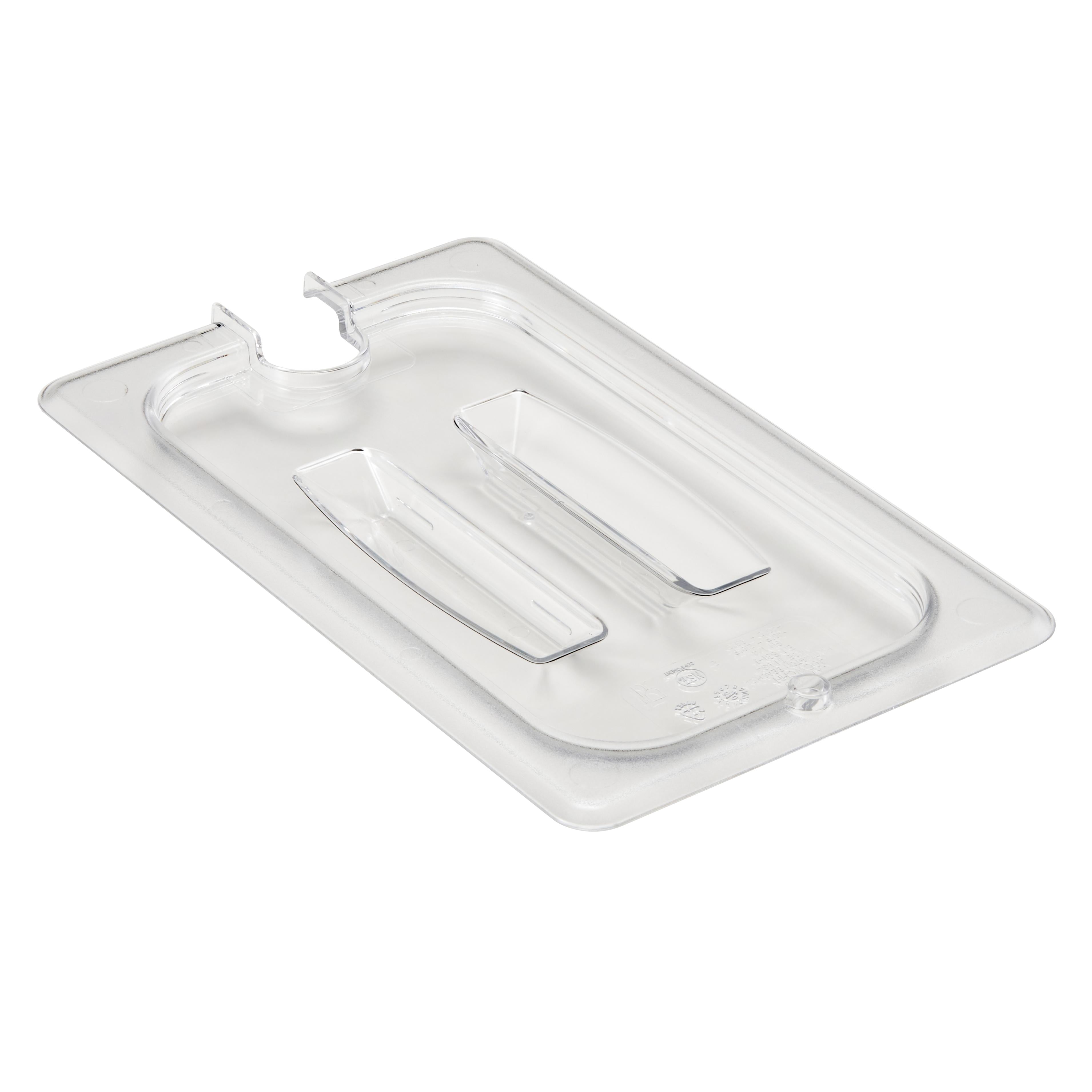 Cambro 40CWCHN135 1/4 Size Clear Notched Food Pan Cover with Handle - Durable Lid for Commercial Kitchens, Buffets & Food Storage