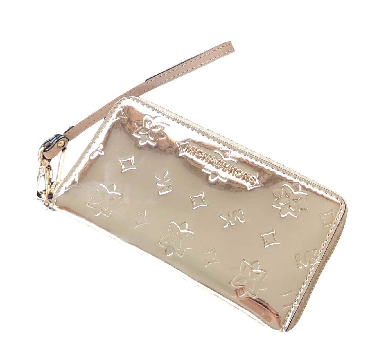 Jet Set Large Gold Metallic Phone Case with Wrist Strap & Card Holder - Stylish Crossbody Wallet for iPhone 15/14/13 Pro Max, Perfect for Travel, Shopping & Night Out