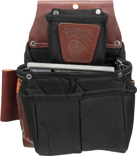 Occidental Leather B8064LH OxyLights™ Left-Handed Fastener Tool Bag with Double Outer Pockets - Durable Construction for Electricians & Carpenters - Ideal for Tools Organization On Job Sites