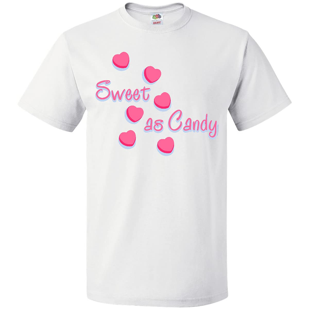 Inktastic Sweet As Candy Valentine T-Shirt - Cute Heart Graphic Tee for Women | Perfect Valentine's Day Gift, Date Night Outfit & Casual Wear